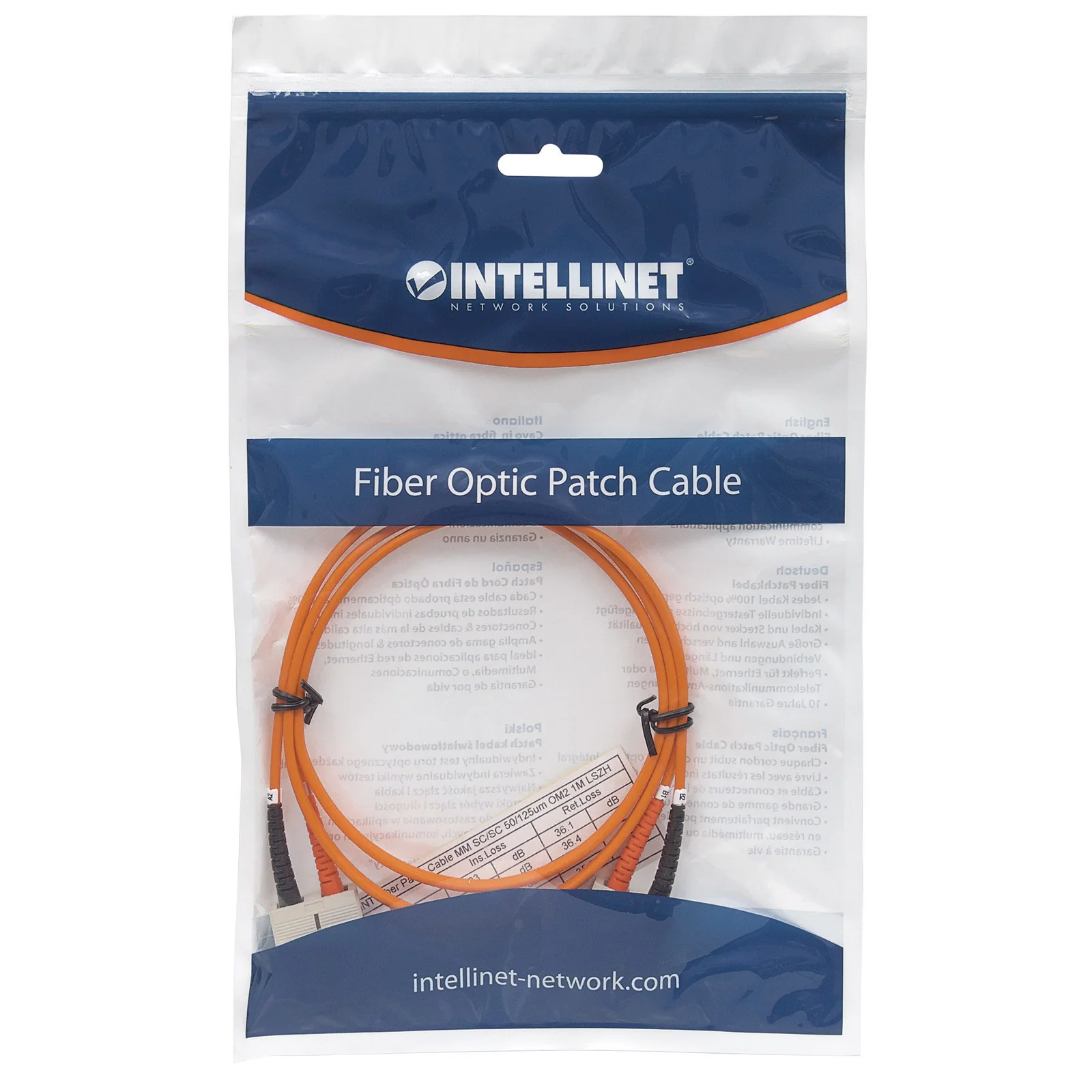 Intellinet 470018 câble InfiniBand et à fibres optiques 2 m SC Orange