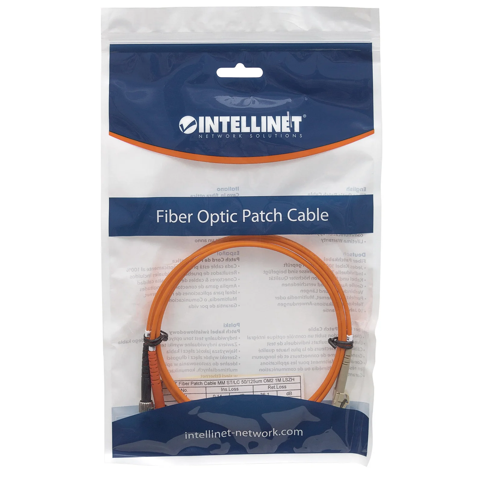 Intellinet 470445 câble InfiniBand et à fibres optiques 10 m LC ST Orange