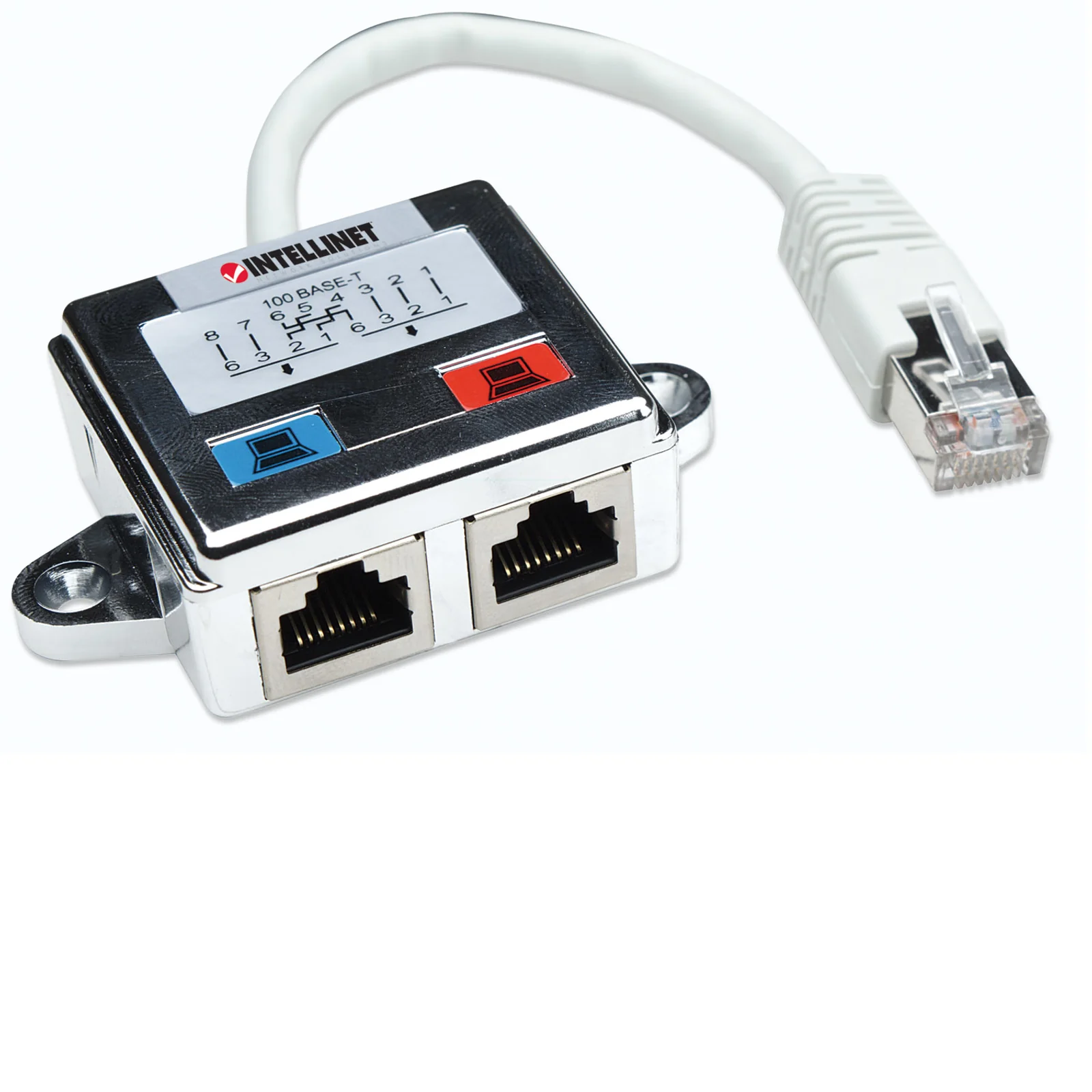 Intellinet 504195 changeur de genre de câble 2 x RJ45 RJ45 Argent, Blanc