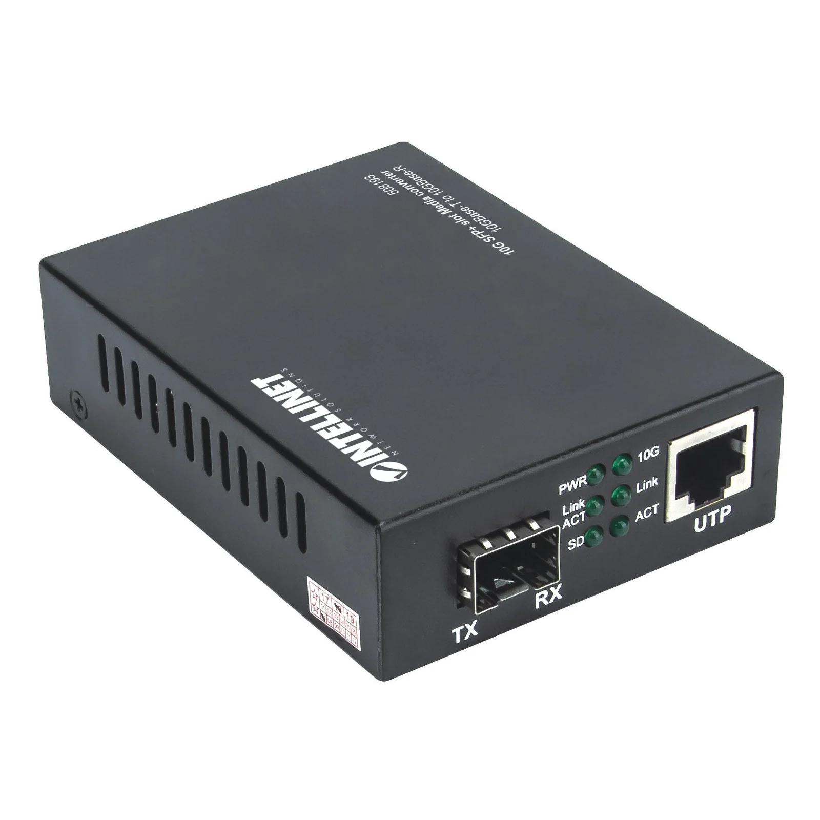 Intellinet 508193 convertisseur de support réseau 10000 Mbit/s Noir