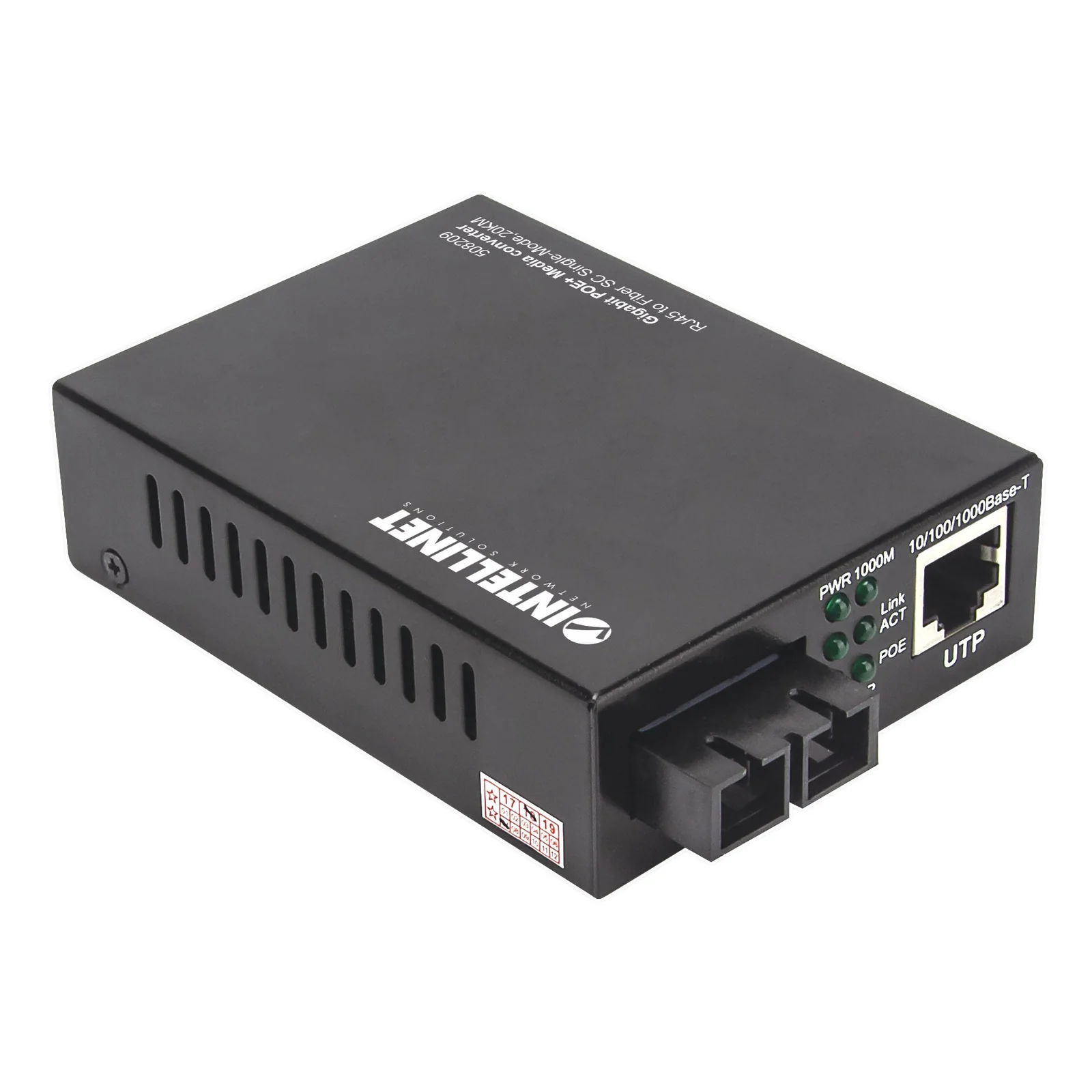 Intellinet 508209 convertisseur de support réseau 1000 Mbit/s 1310 nm Monomode Noir