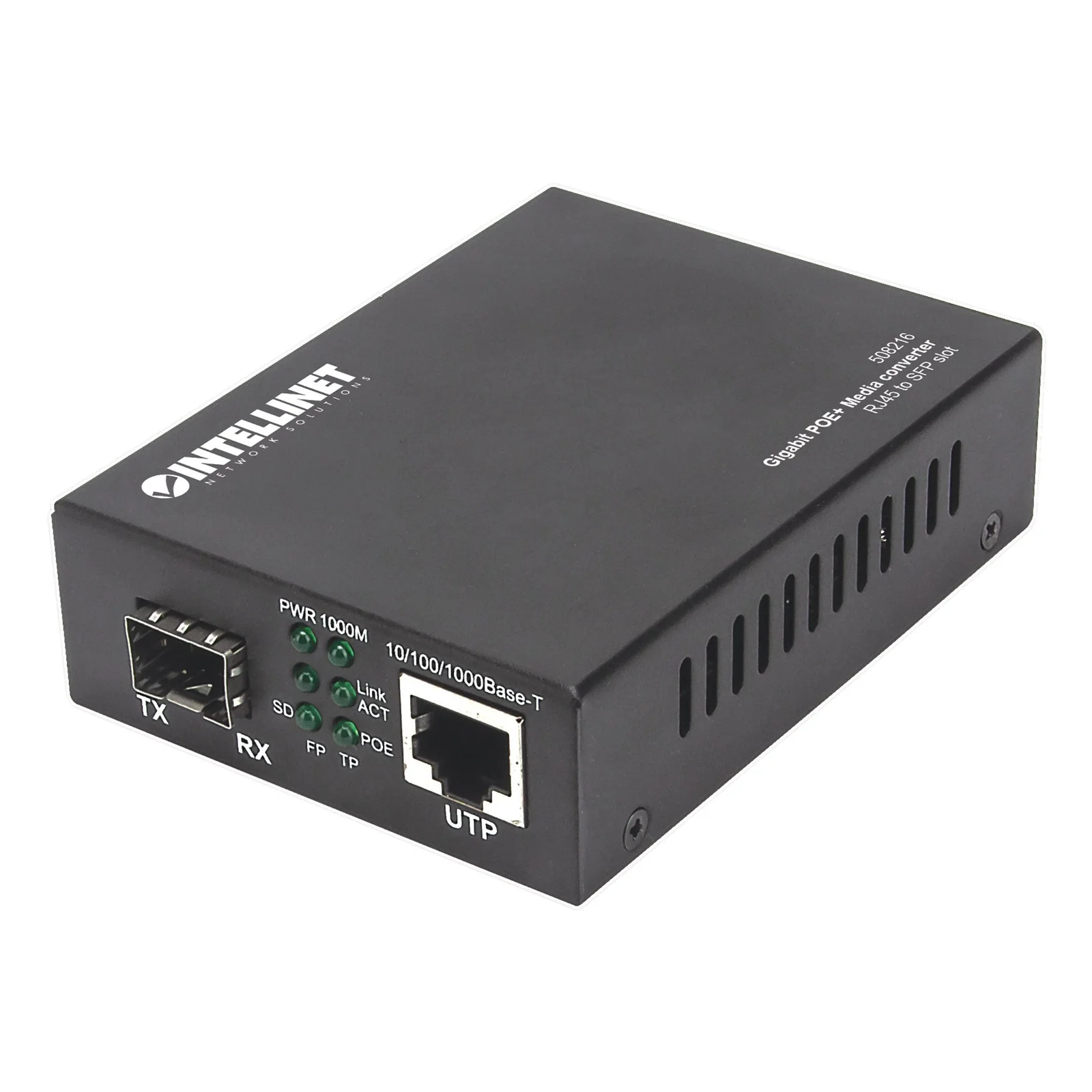 508216 convertisseur de support réseau 1000 Mbit/s Noir