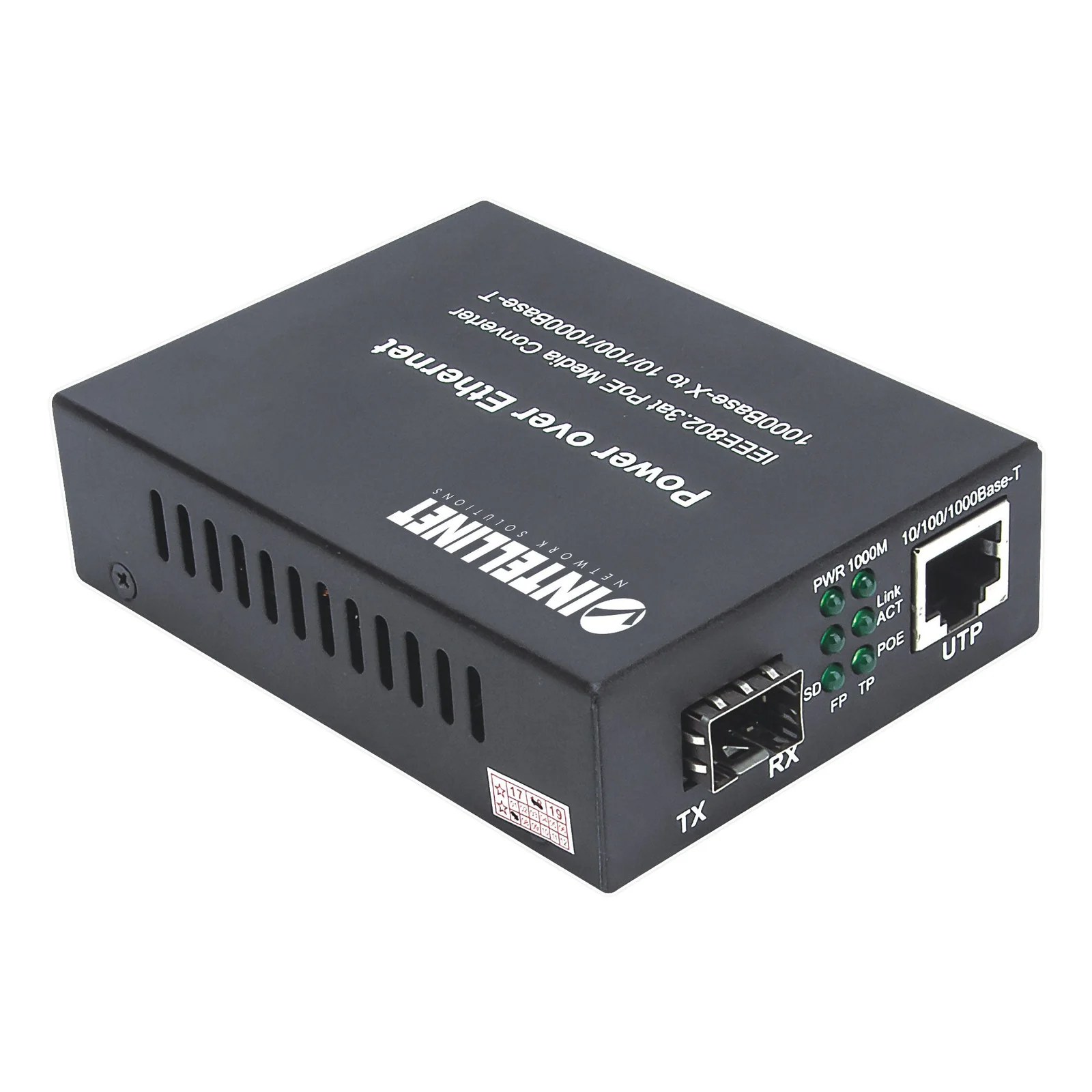 Intellinet 508216 convertisseur de support réseau 1000 Mbit/s Noir
