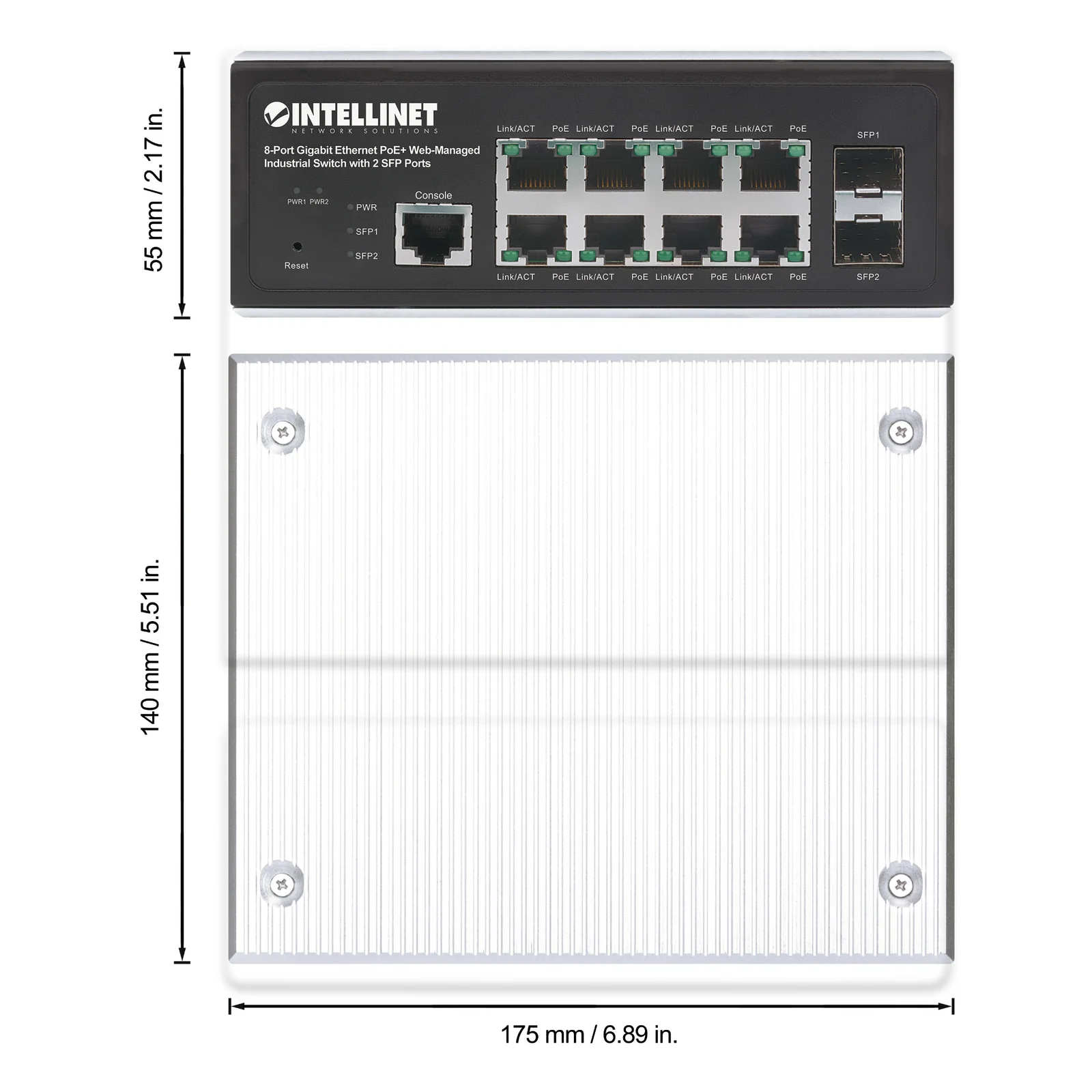 Intellinet 508278 commutateur réseau Géré L2+/L3 Gigabit Ethernet (10/100/1000) Connexion Ethernet, supportant l'alimentation via ce port (PoE) Noir