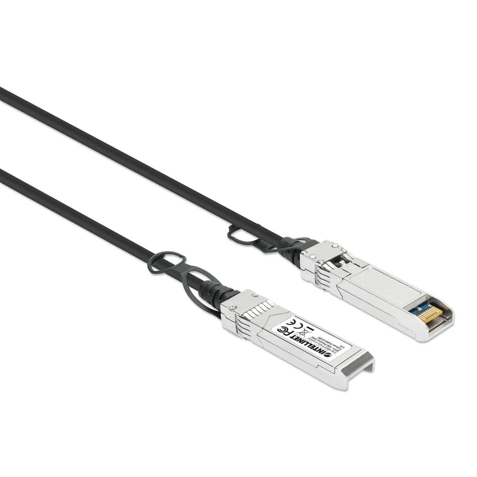 Intellinet 508377 câble InfiniBand et à fibres optiques 0,5 m SFP+ Noir, Argent