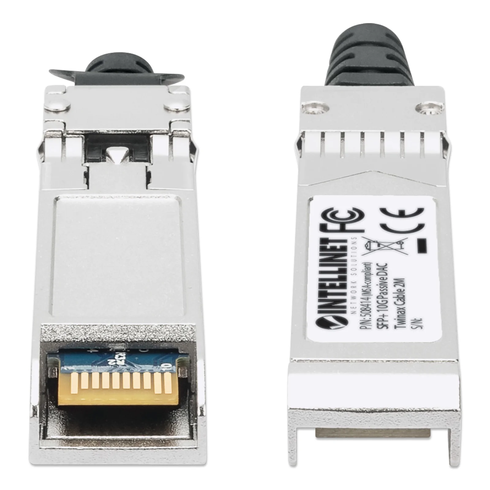 Intellinet 508414 câble InfiniBand et à fibres optiques 2 m SFP+ Noir, Argent