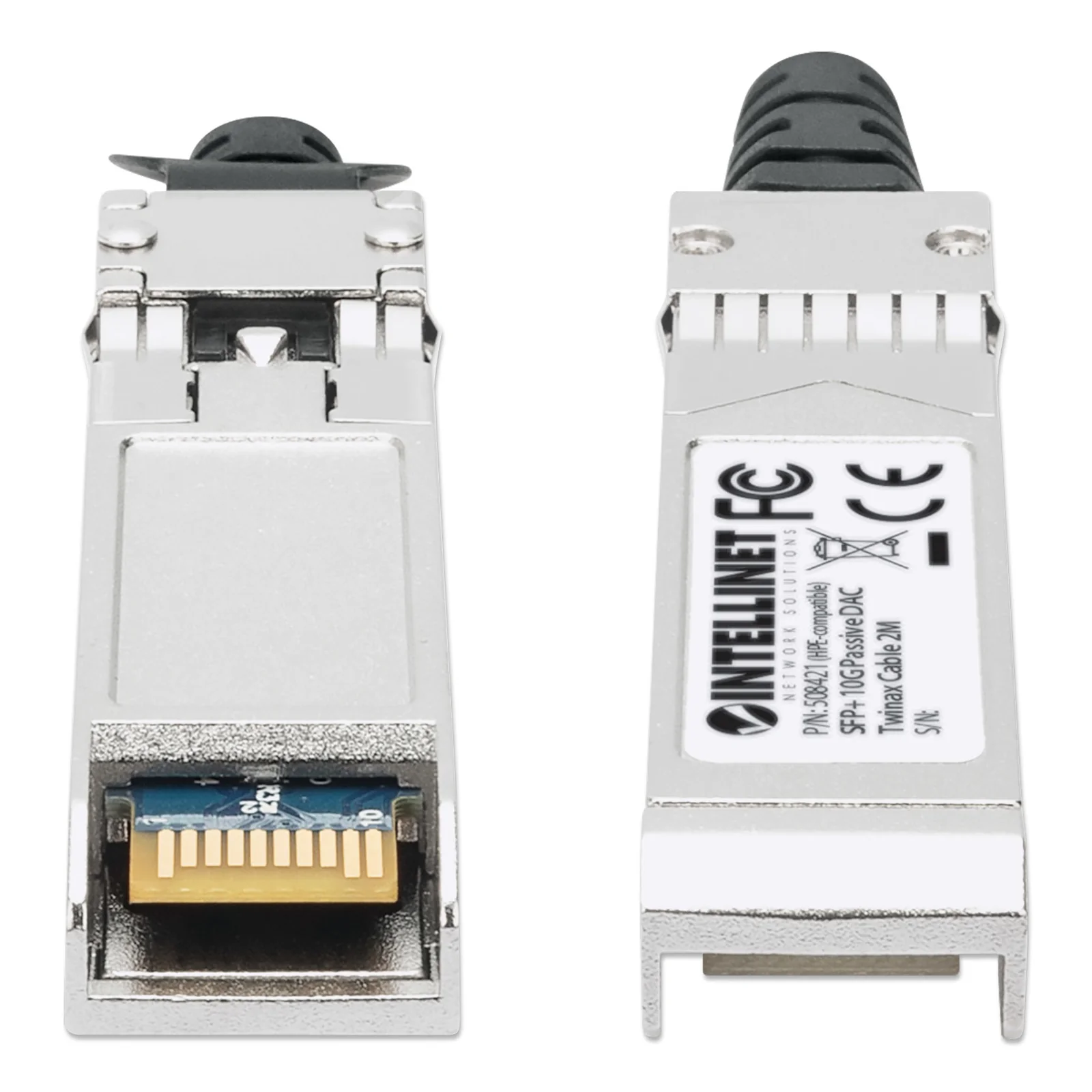 Intellinet 508421 câble InfiniBand et à fibres optiques 2 m SFP+ Noir, Argent