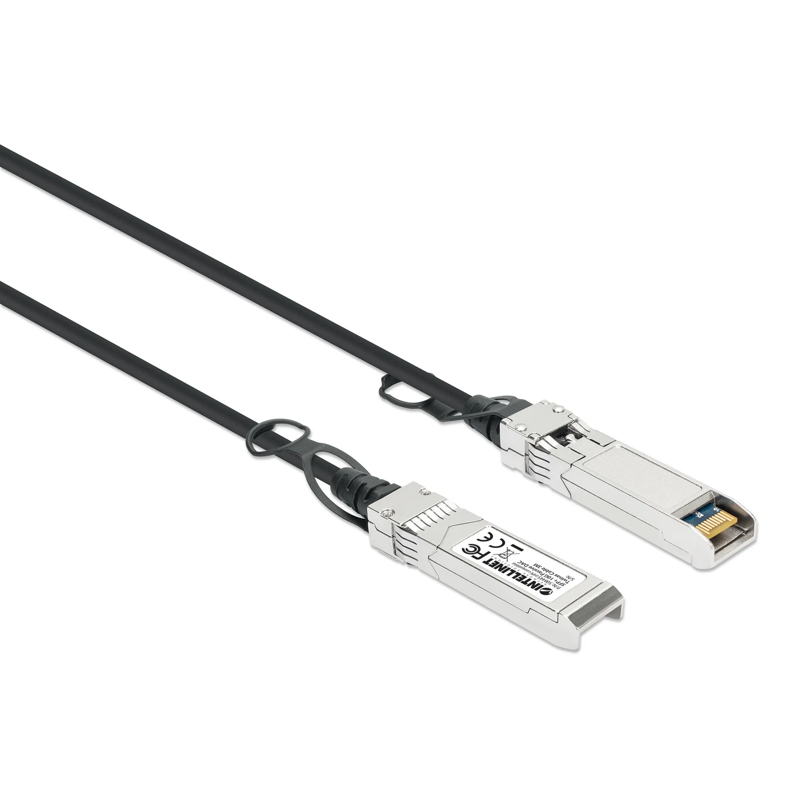 Intellinet 508445 câble InfiniBand et à fibres optiques 3 m SFP+ Noir, Argent
