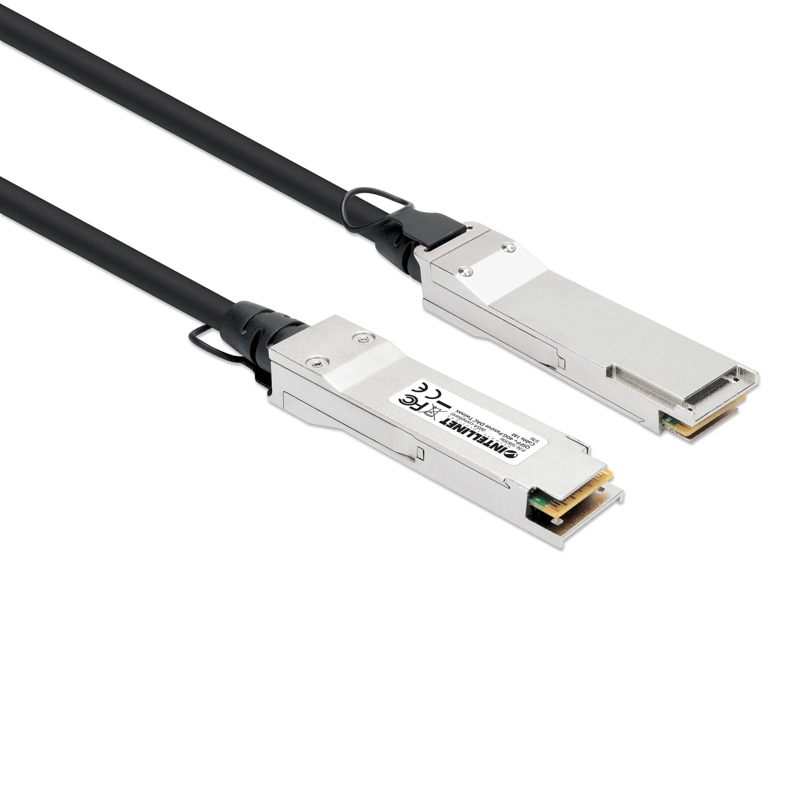 Intellinet 508506 câble InfiniBand et à fibres optiques 1 m QSFP+ Noir, Argent