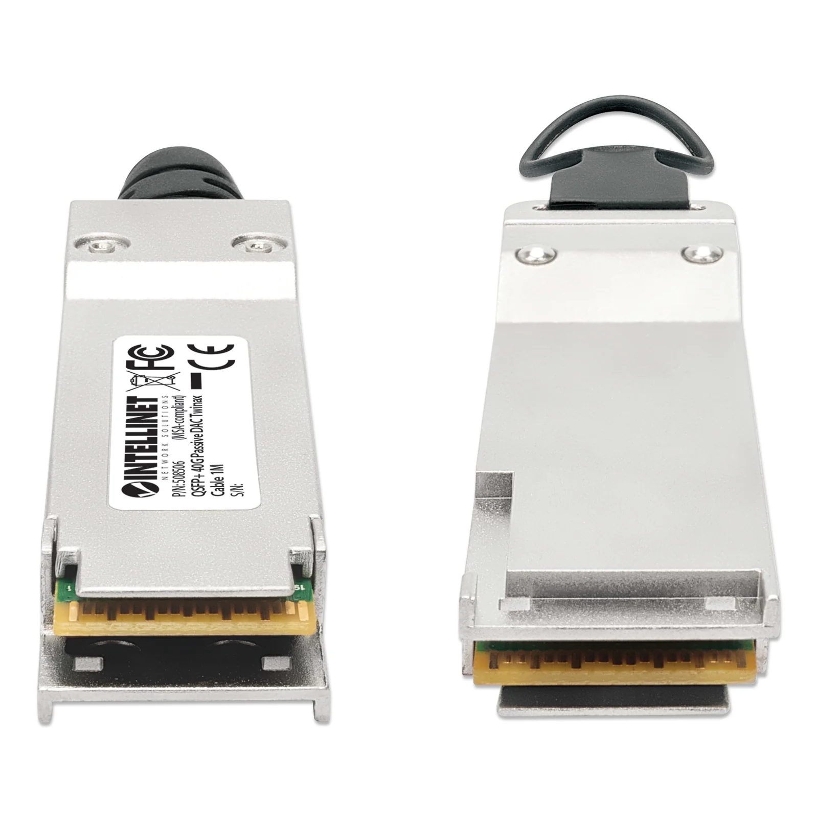 Intellinet 508506 câble InfiniBand et à fibres optiques 1 m QSFP+ Noir, Argent