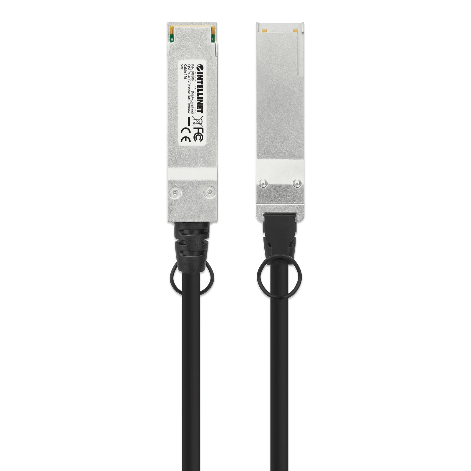 Intellinet 508506 câble InfiniBand et à fibres optiques 1 m QSFP+ Noir, Argent
