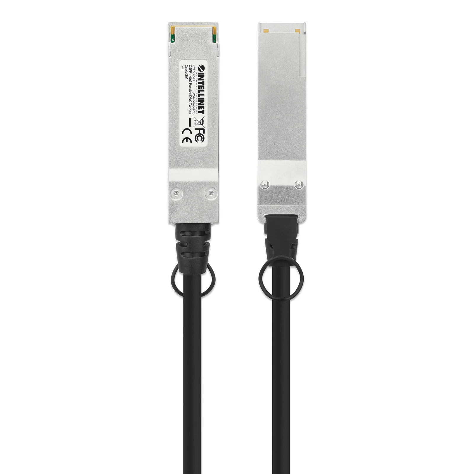 Intellinet 508513 câble InfiniBand et à fibres optiques 2 m QSFP+ Noir, Argent