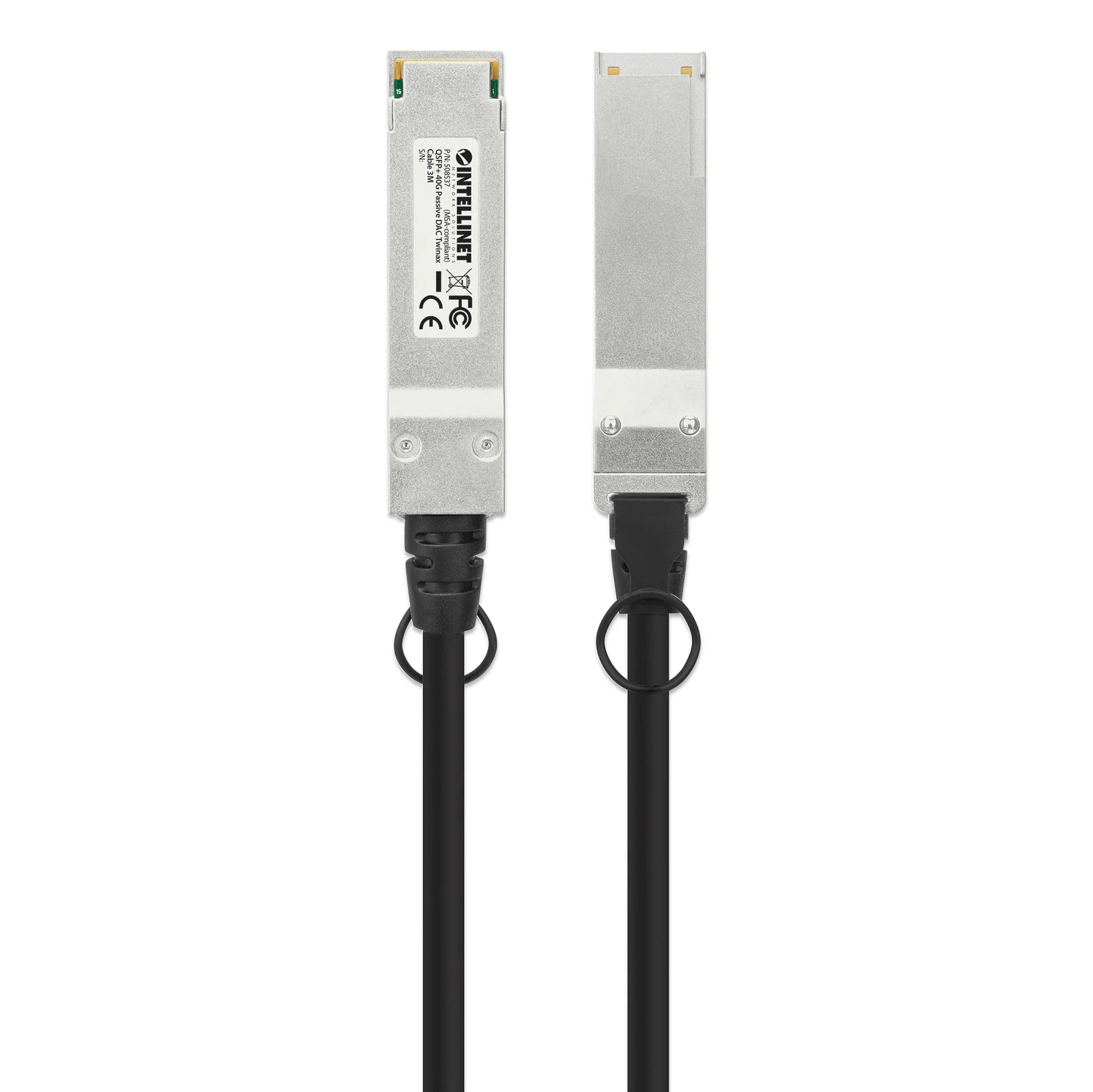 Intellinet 508537 câble InfiniBand et à fibres optiques 3 m QSFP+ Noir, Argent