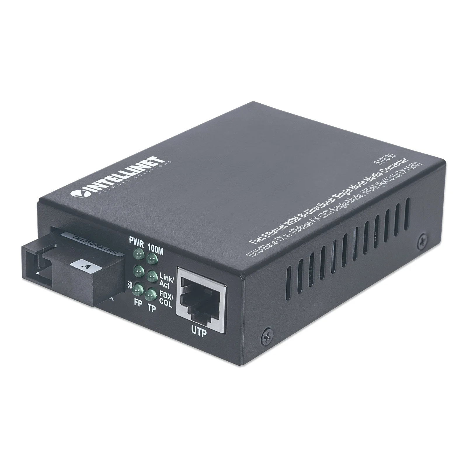 510530 convertisseur de support réseau 100 Mbit/s Monomode Noir