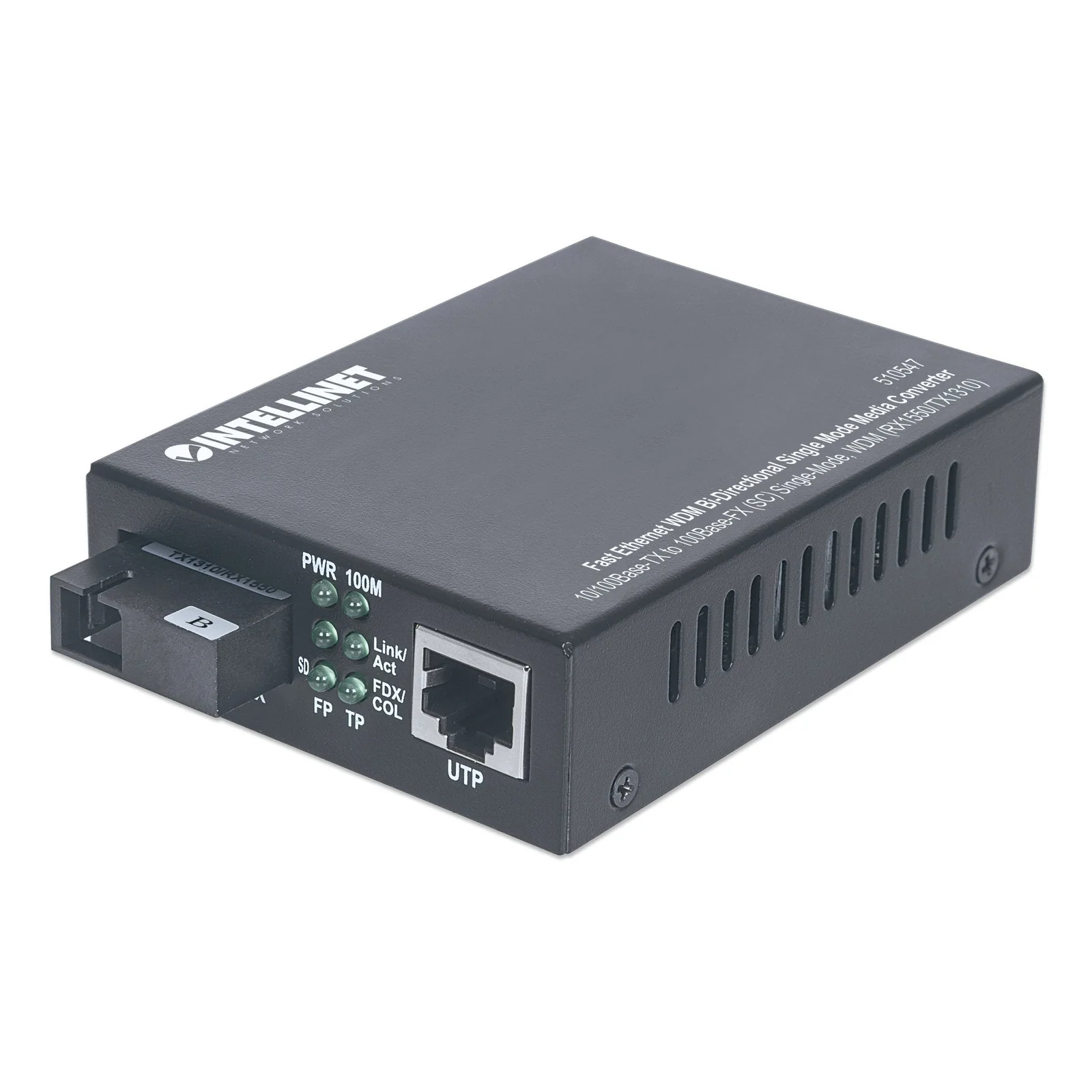510547 convertisseur de support réseau 100 Mbit/s Monomode Noir