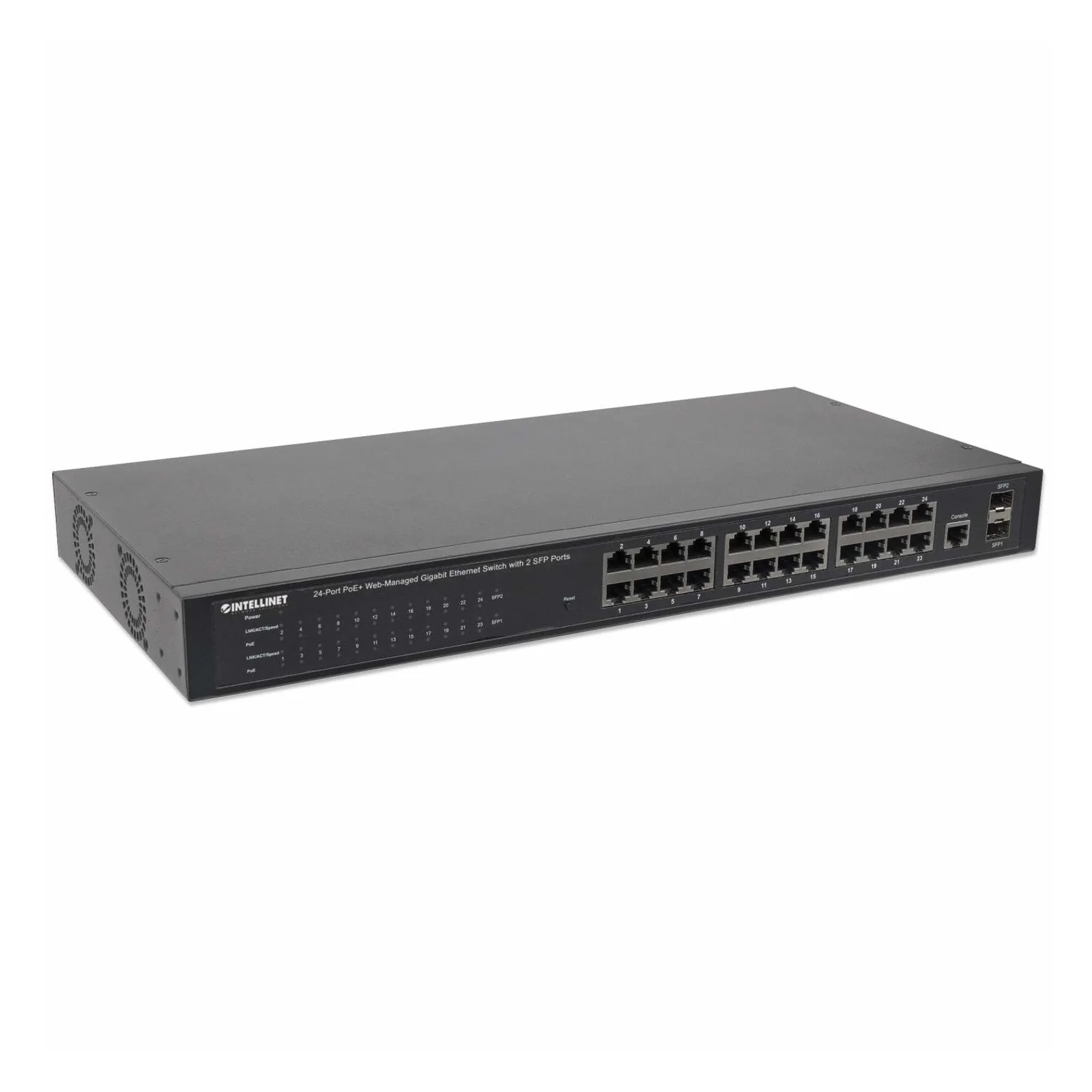 Intellinet 560559 commutateur réseau Géré Gigabit Ethernet (10/100/1000) Connexion Ethernet, supportant l'alimentation via ce port (PoE) Noir