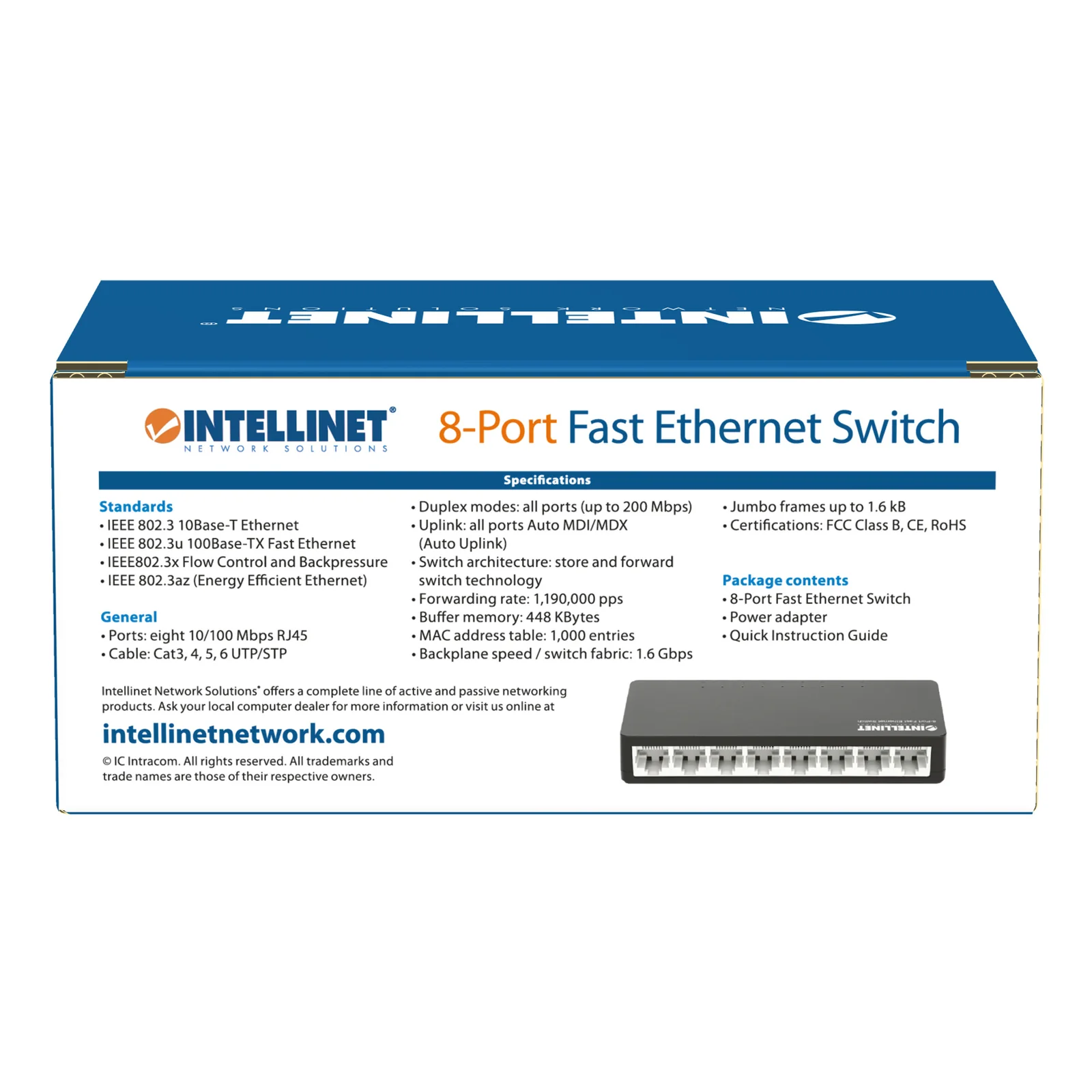 Intellinet 561730 commutateur réseau Fast Ethernet (10/100) Noir