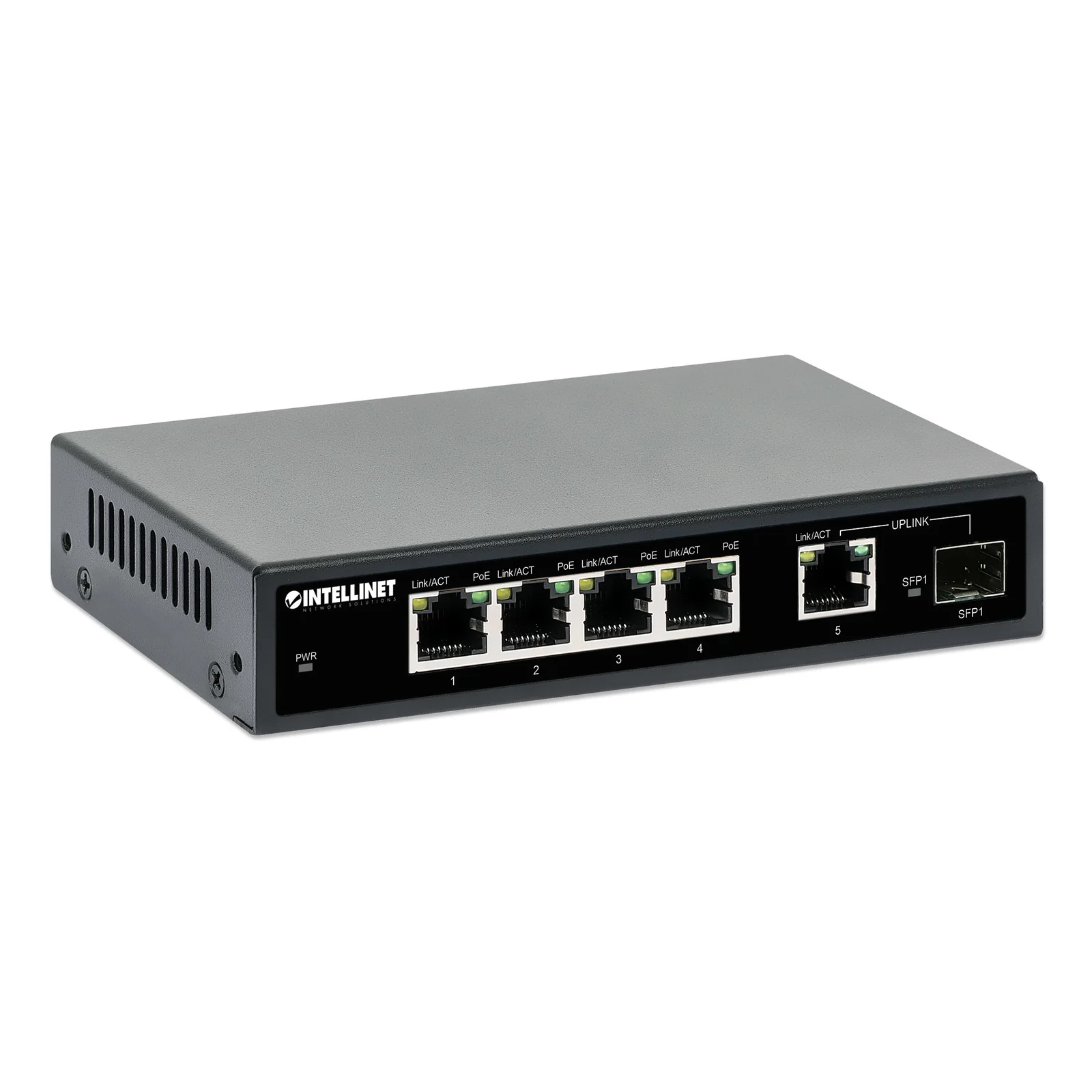 Intellinet 561822 commutateur réseau Gigabit Ethernet (10/100/1000) Connexion Ethernet, supportant l'alimentation via ce port (PoE) Noir