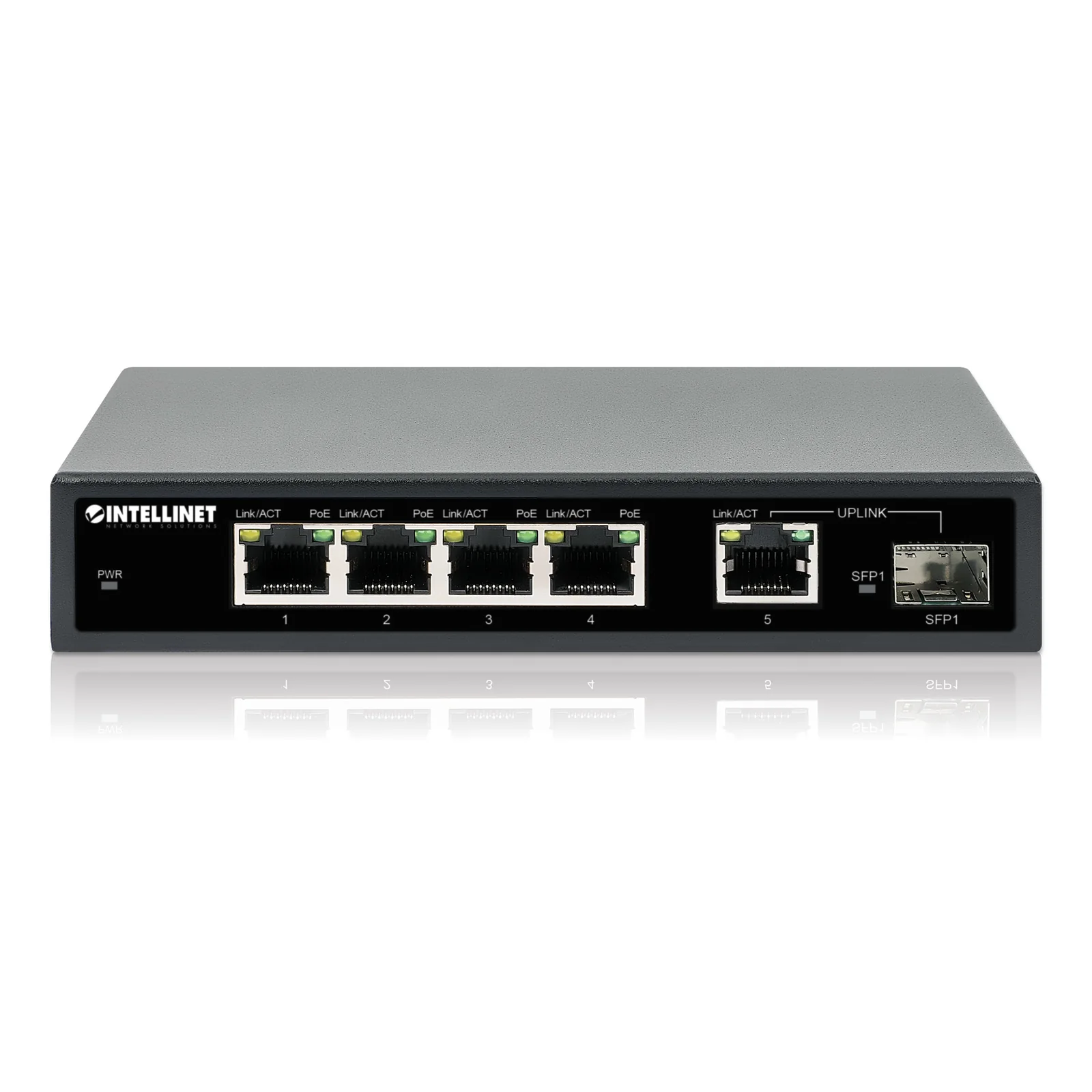 Intellinet 561822 commutateur réseau Gigabit Ethernet (10/100/1000) Connexion Ethernet, supportant l'alimentation via ce port (PoE) Noir