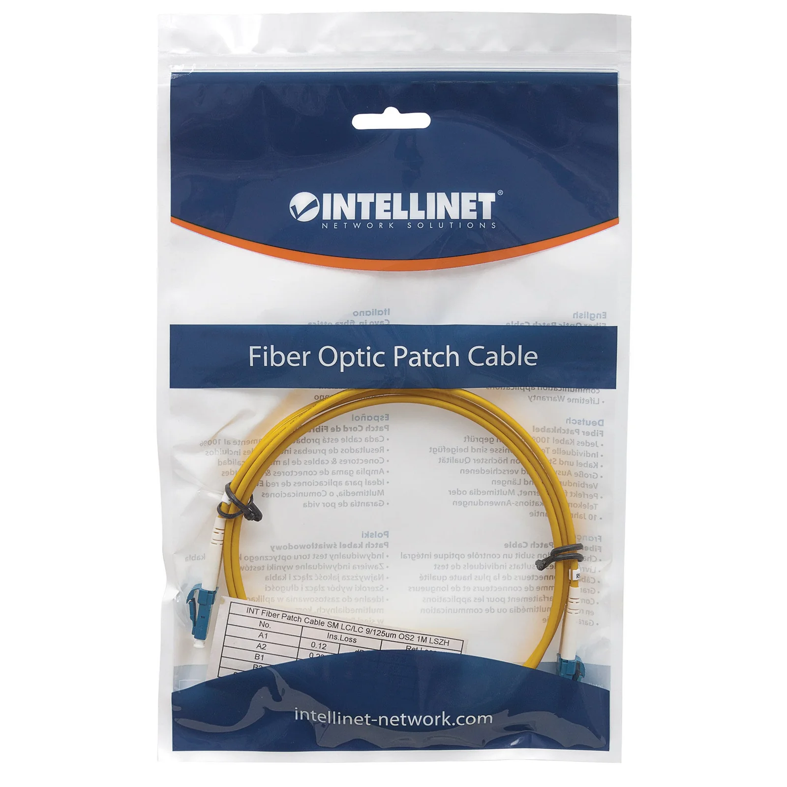 Intellinet 750004 câble InfiniBand et à fibres optiques 2 m LC Jaune
