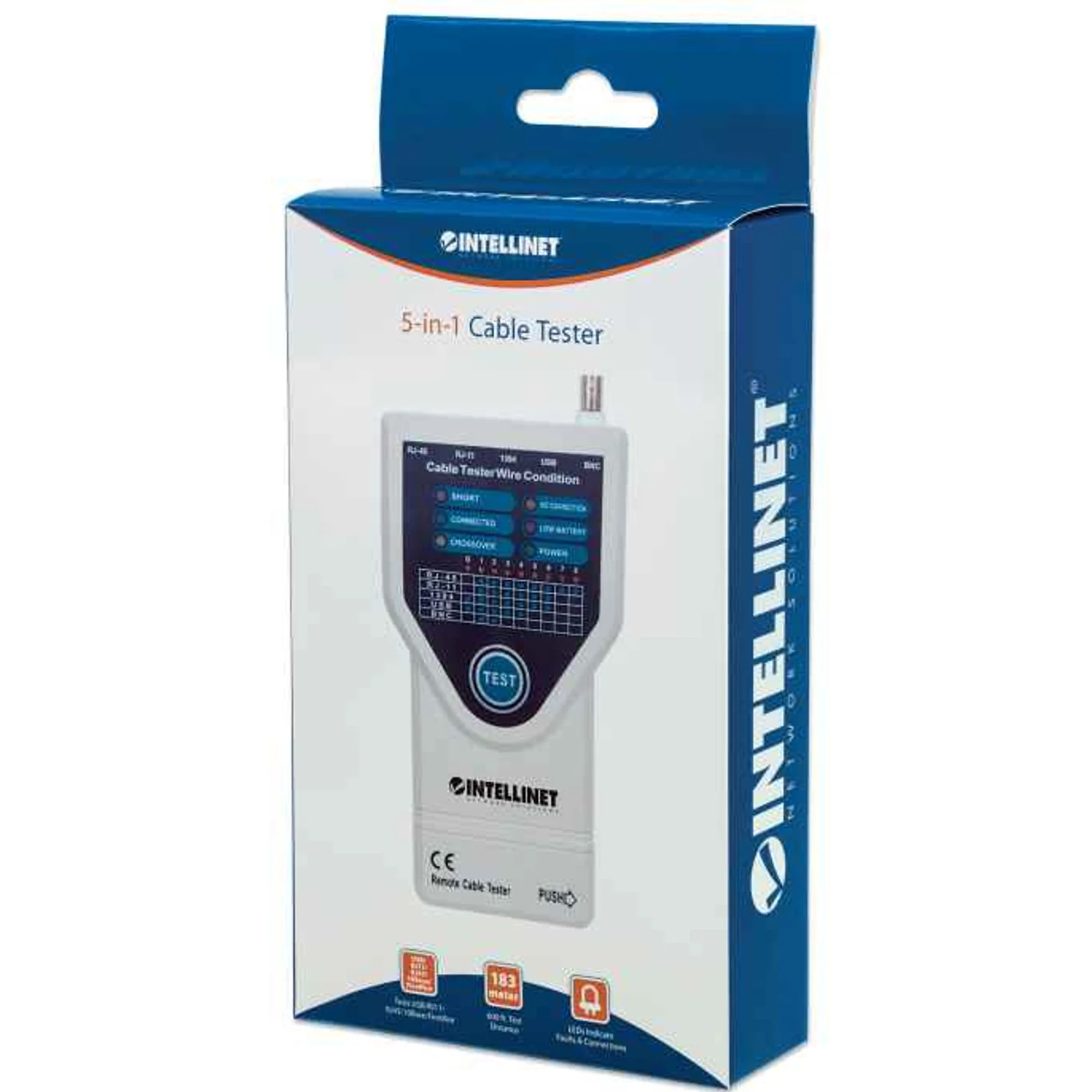 Intellinet 780094 testeur de câble réseau Testeur de câble UTP/STP Gris