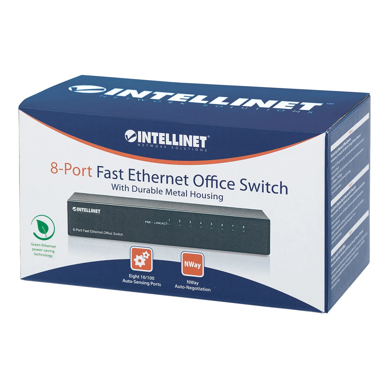 Intellinet 8-Port Fast Ethernet Office Switch Fast Ethernet (10/100) Noir