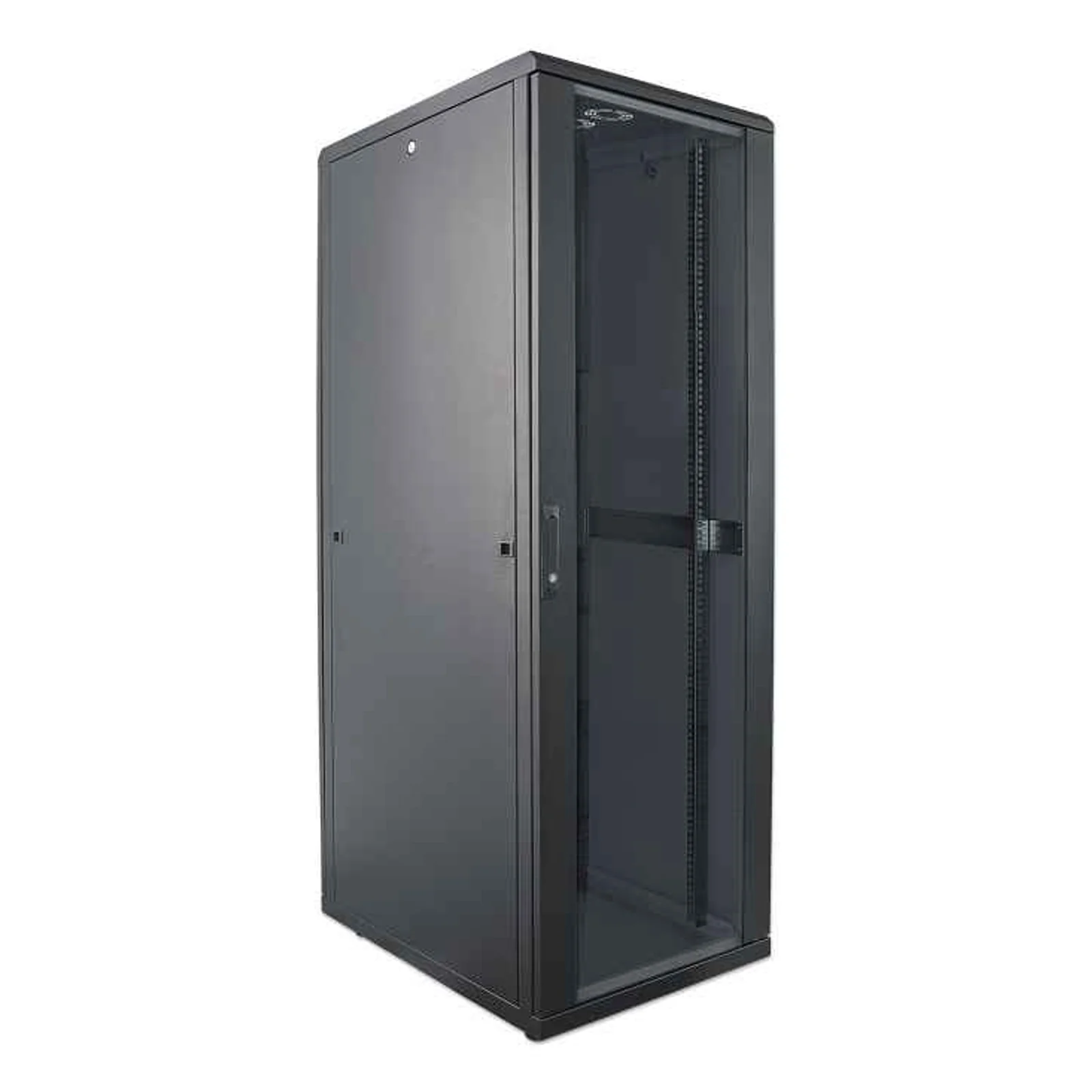 Intellinet Armoire réseau autoportante 19", 26U, 600 × 800 mm (largeur x profondeur), noire, en kit, charge max. 1500 kg, verrouillage multipoints, Une serrure par panneau latéral, profondeur utile 123 à 573 mm, IP20, acier