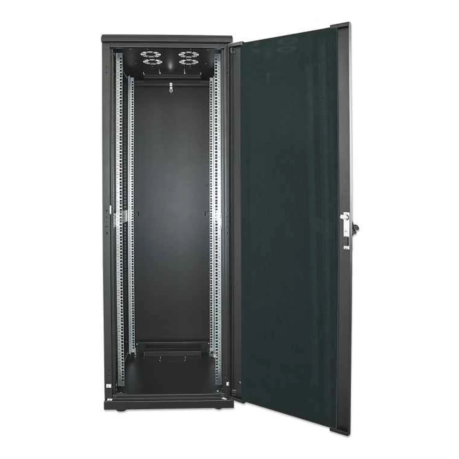 Intellinet Armoire réseau autoportante 19", 26U, 600 × 800 mm (largeur x profondeur), noire, en kit, charge max. 1500 kg, verrouillage multipoints, Une serrure par panneau latéral, profondeur utile 123 à 573 mm, IP20, acier