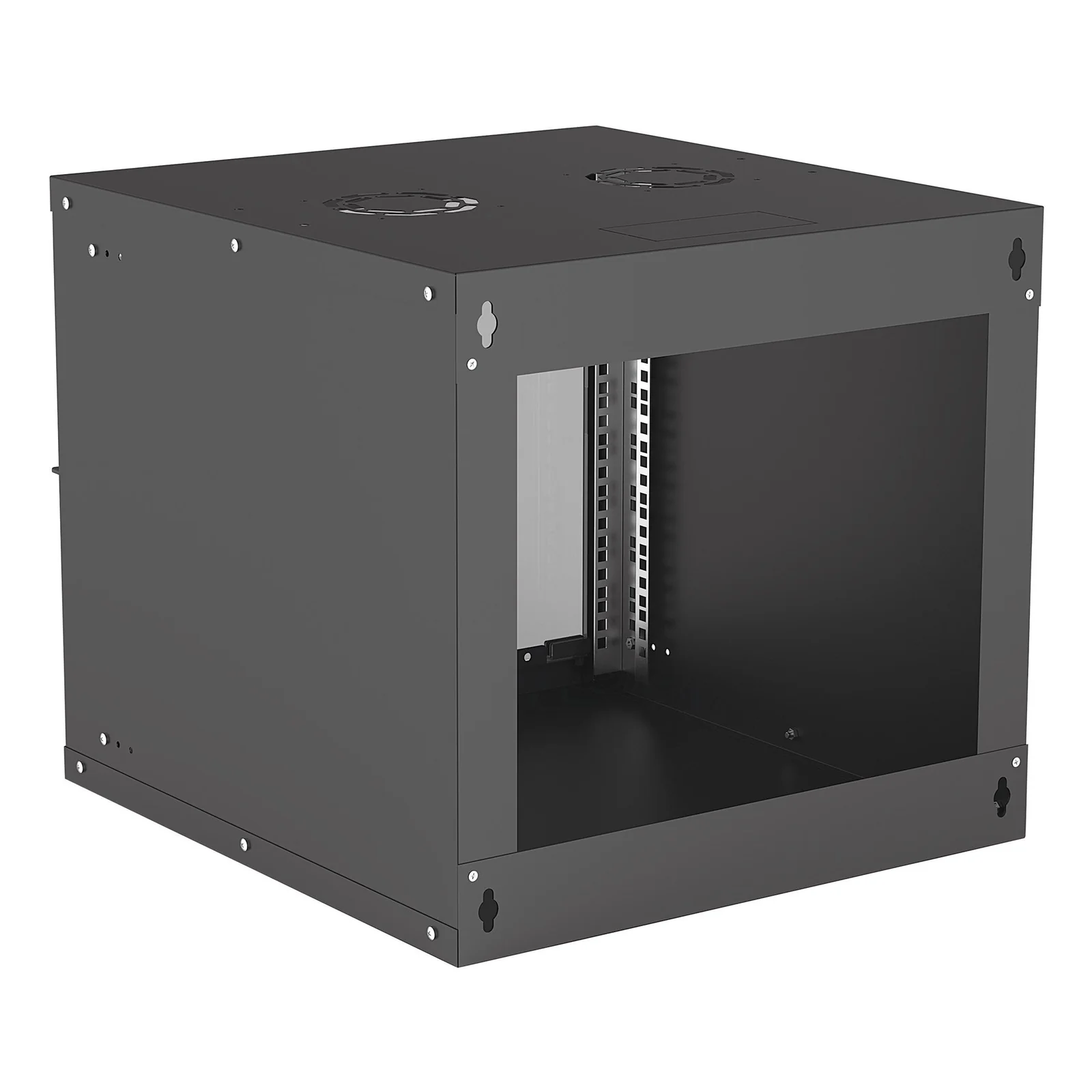 Intellinet Armoire réseau murale 19" (basique), 9U, profondeur 560 mm, noire, en kit, charge max. 50 kg, profondeur utile 500 mm, porte en verre, fixations murales non incluses
