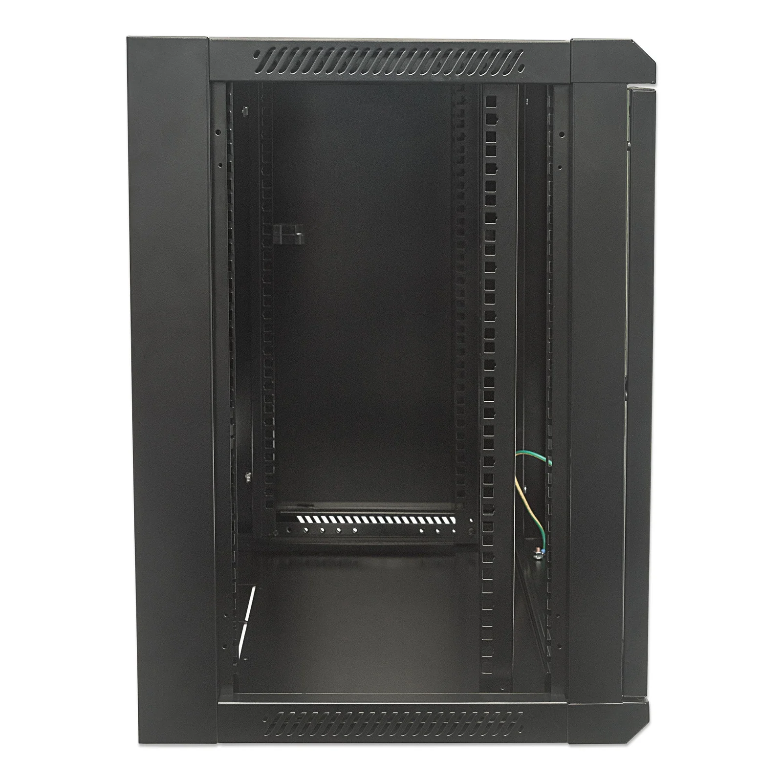 Intellinet Armoire réseau murale 19" (standard), 15U, profondeur 450 mm, noire, en kit, charge max. 60 kg, utilisable sur bureau ou sol, porte métal et verre, profondeur utile 260 à 350 mm, porte métal et verre, panneaux latéraux amovibles