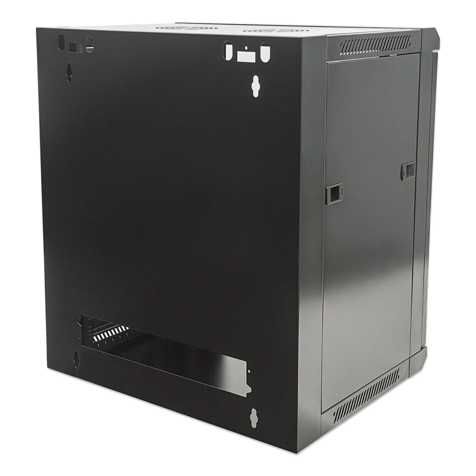 Intellinet Armoire réseau murale 19" (standard), 15U, profondeur 450 mm, noire, en kit, charge max. 60 kg, utilisable sur bureau ou sol, porte métal et verre, profondeur utile 260 à 350 mm, porte métal et verre, panneaux latéraux amovibles