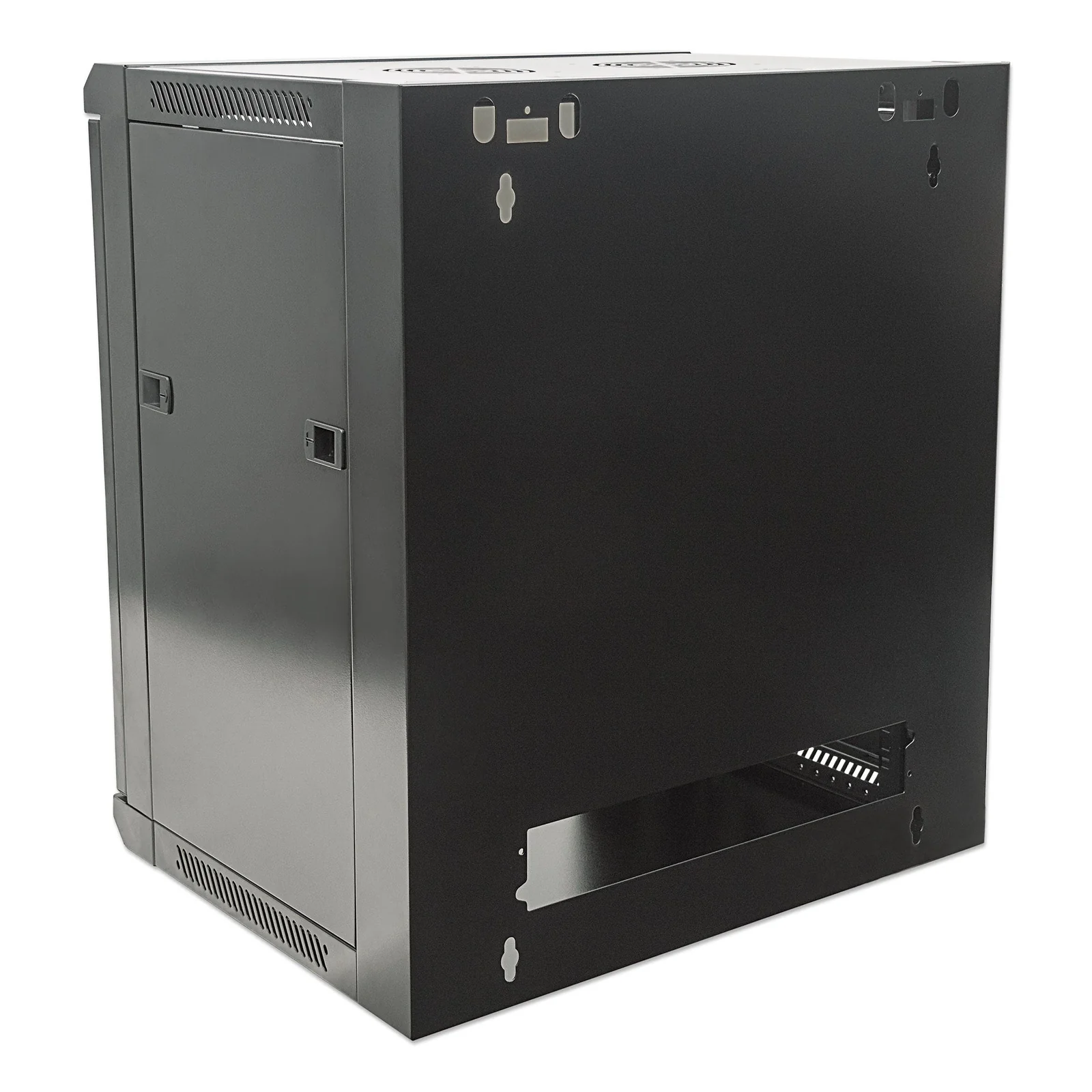 Intellinet Armoire réseau murale 19" (standard), 15U, profondeur 450 mm, noire, en kit, charge max. 60 kg, utilisable sur bureau ou sol, porte métal et verre, profondeur utile 260 à 350 mm, porte métal et verre, panneaux latéraux amovibles