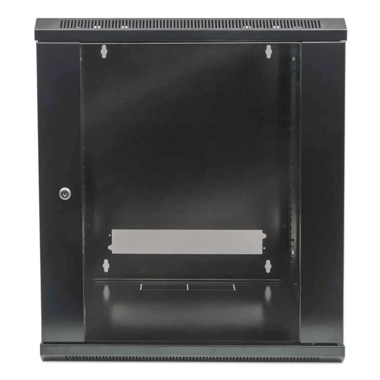 Intellinet Armoire réseau murale 19" (standard), 15U, profondeur 600 mm, noire, en kit, charge max. 60 kg, utilisable sur bureau ou sol, profondeur utile 410 mm, porte métal et verre, panneaux latéraux amovibles