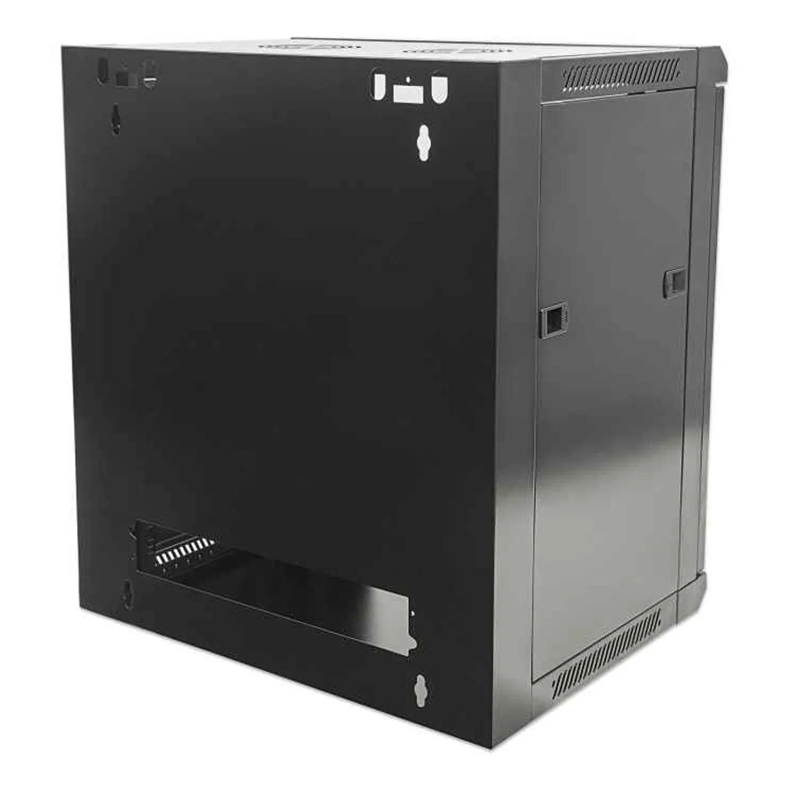 Intellinet Armoire réseau murale 19" (standard), 15U, profondeur 600 mm, noire, en kit, charge max. 60 kg, utilisable sur bureau ou sol, profondeur utile 410 mm, porte métal et verre, panneaux latéraux amovibles