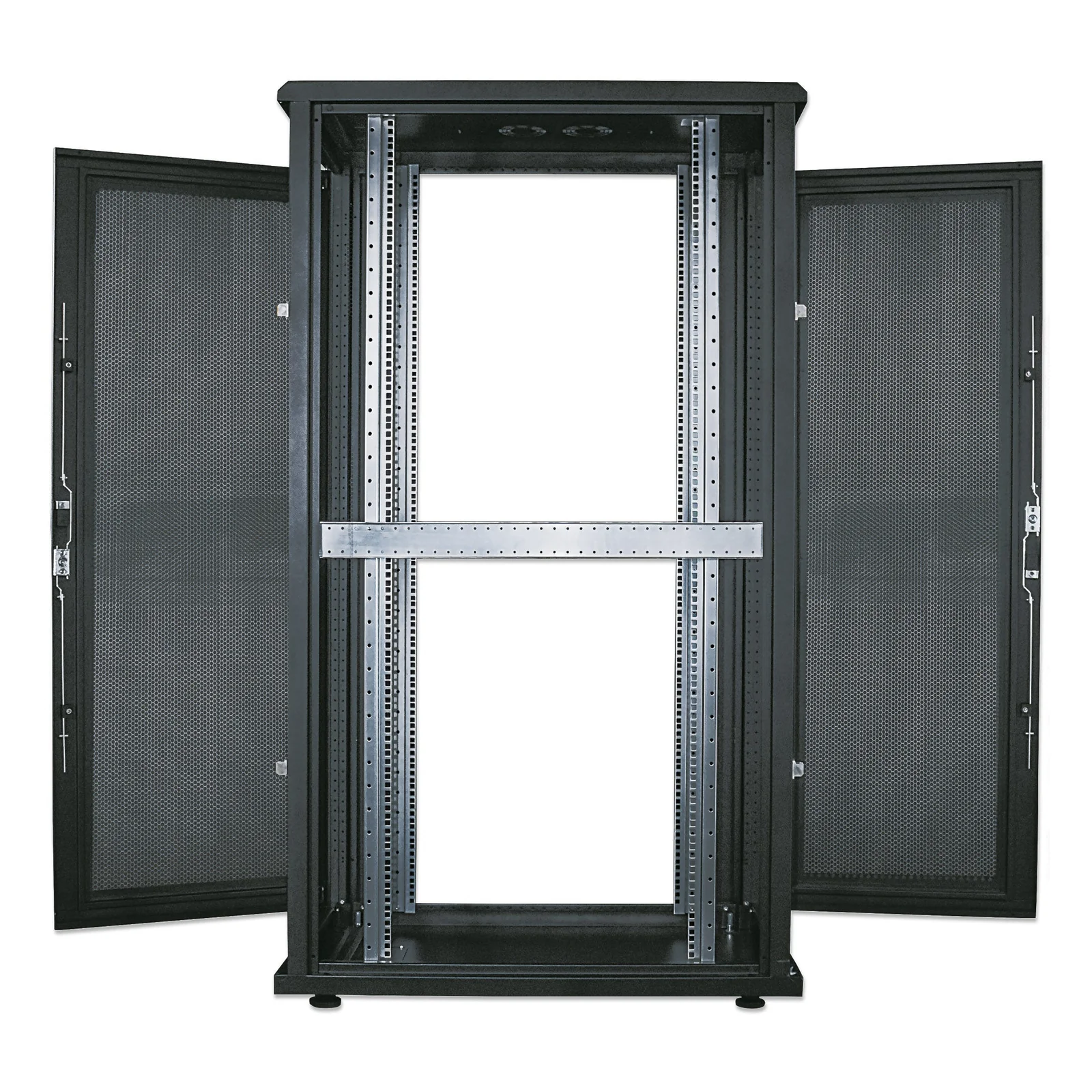 Intellinet Armoire serveur autoportante 19", 26U, 600 × 1000 mm (largeur x profondeur), noire, en kit, charge max. 1500 kg, verrouillage multipoints, Une serrure par panneau latéral, profondeur utile 123 à 773 mm, IP20, acier