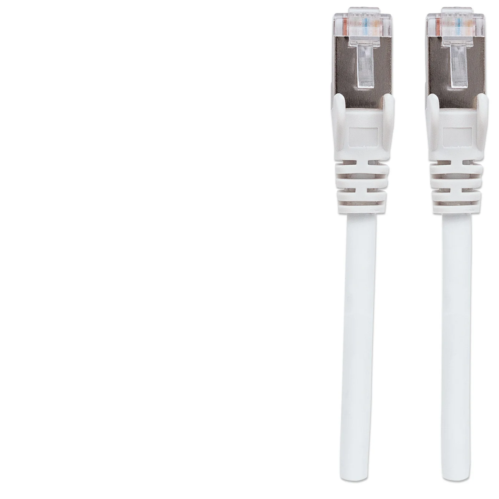 Intellinet Câble patch réseau, Cat6, 1 m, blanc, cuivre, S/FTP, LSOH/LSZH, PVC, RJ45, contacts plaqués or, anti-accroc, avec manchon, garantie à vie