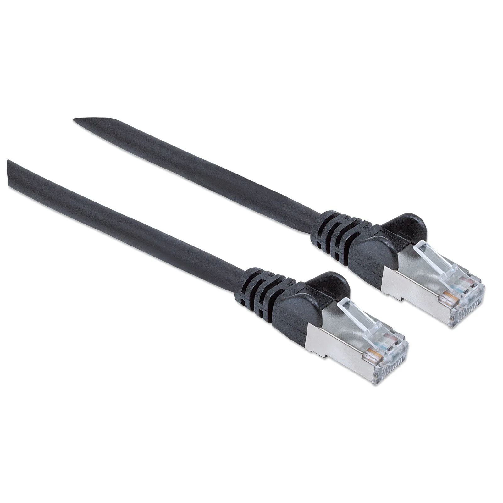 Intellinet Câble patch réseau, Cat6, 10 m, noir, cuivre, S/FTP, LSOH/LSZH, PVC, RJ45, contacts plaqués or, anti-accroc, avec manchon, garantie à vie