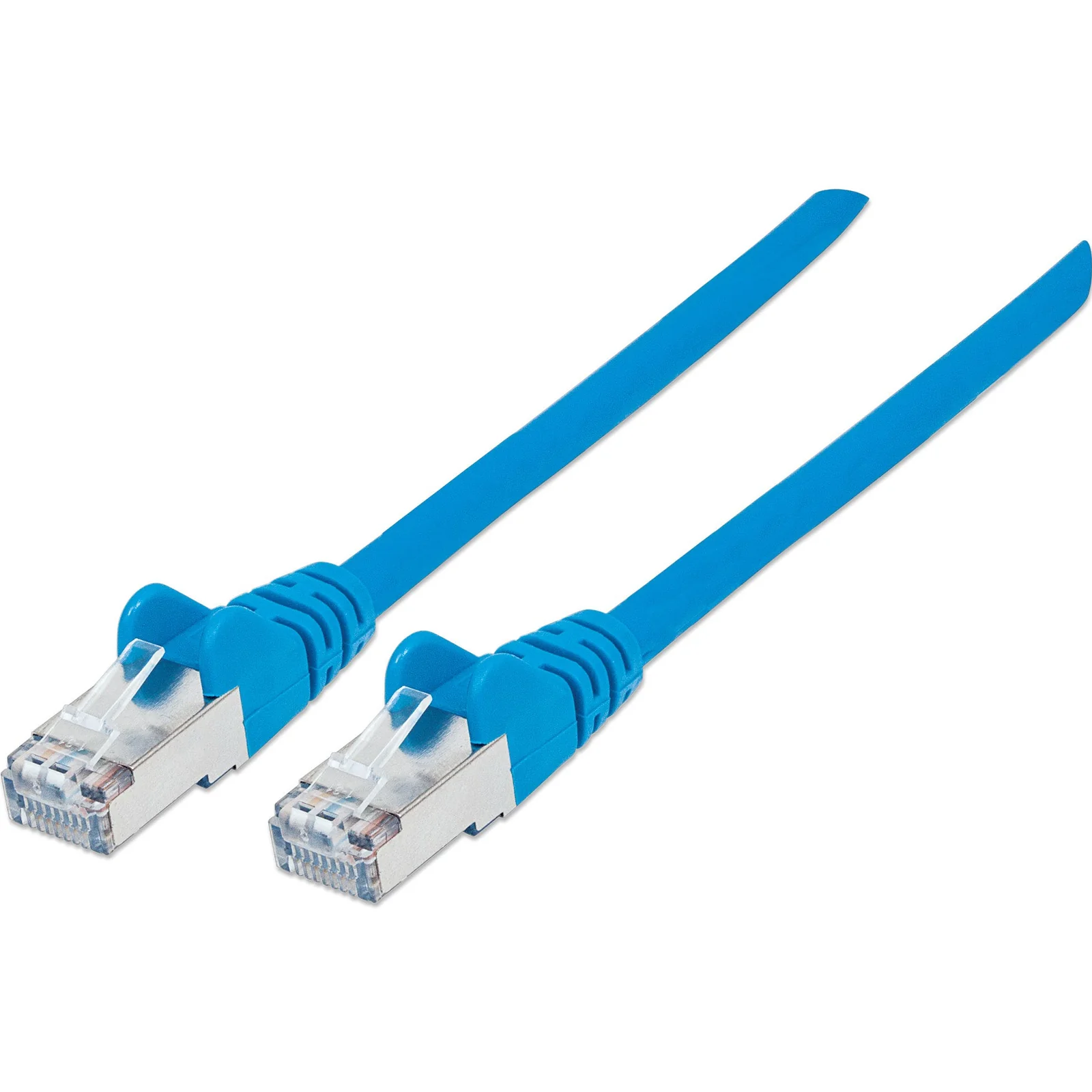 Câble patch réseau, Cat6, 3 m, bleu, cuivre, S/FTP, LSOH/LSZH, PVC, RJ45, contacts plaqués or, anti-accroc, avec manchon, garantie à vie