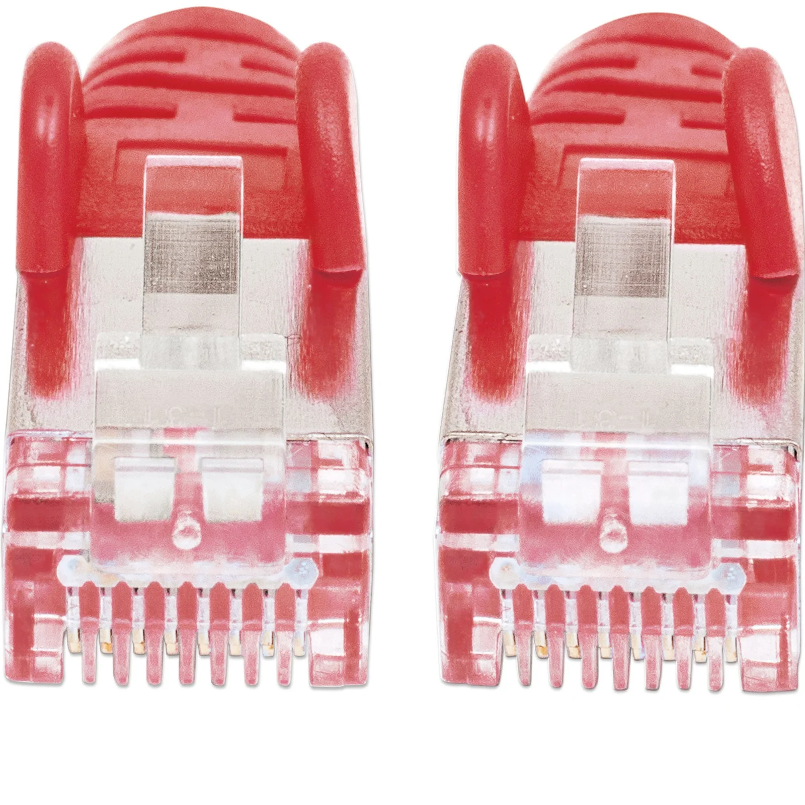 Intellinet Câble patch réseau Cat6A, 30 m, rouge, cuivre, S/FTP, LSOH/LSZH, PVC, RJ45, contacts plaqués or, anti-accroc, avec manchon, garantie à vie