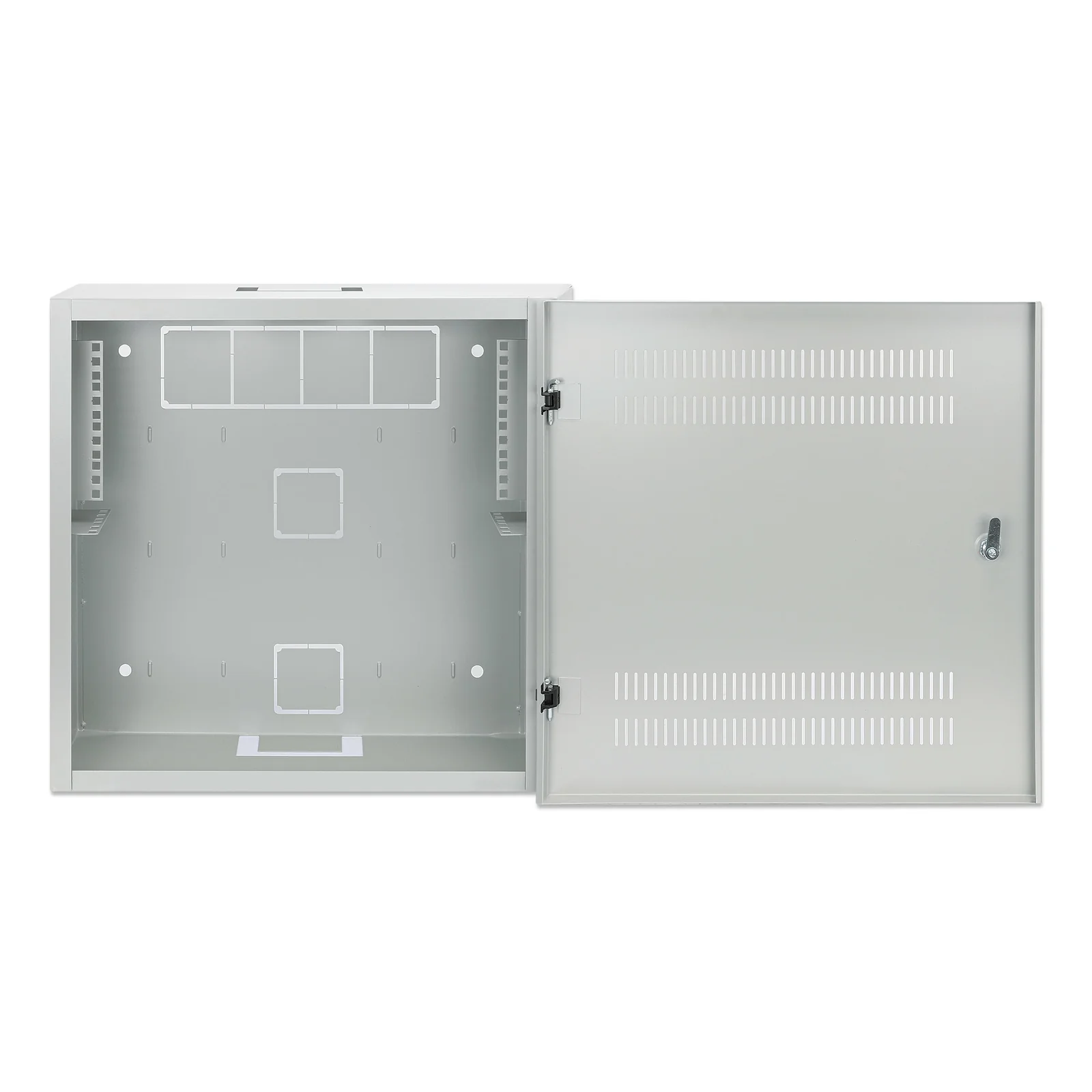 Intellinet Coffret mural 19" extra-plat avec rails 4U horizontaux et 2U verticaux, profondeur 170 mm, idéal AV/multimédia/surveillance, assemblé, gris RAL 7035
