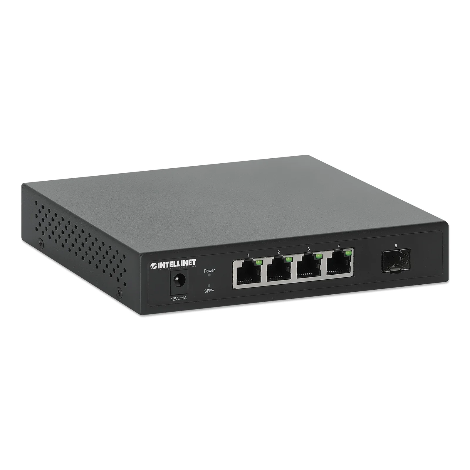 Intellinet Commutateur réseau (switch) 5 ports avec 4 ports Ethernet 2,5G et 1 liaison montante SFP+ 10G, non administrable, format bureau, option montage mural, garantie de 3 ans