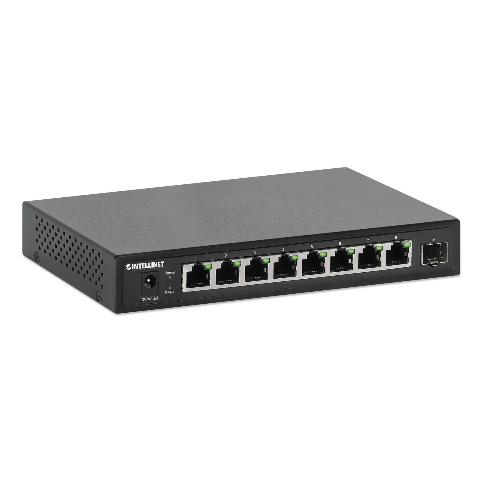Intellinet Commutateur réseau (switch) 9 ports avec 8 ports Ethernet 2,5G et 1 liaison montante SFP+ 10G, non administrable, format bureau, option montage mural, garantie de 3 ans