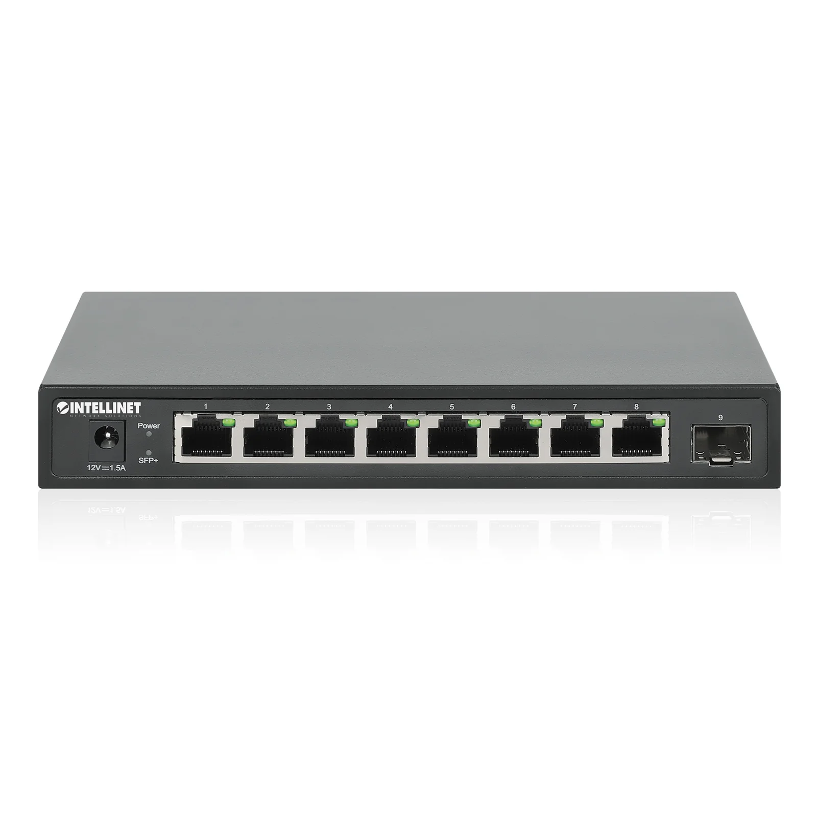 Intellinet Commutateur réseau (switch) 9 ports avec 8 ports Ethernet 2,5G et 1 liaison montante SFP+ 10G, non administrable, format bureau, option montage mural, garantie de 3 ans