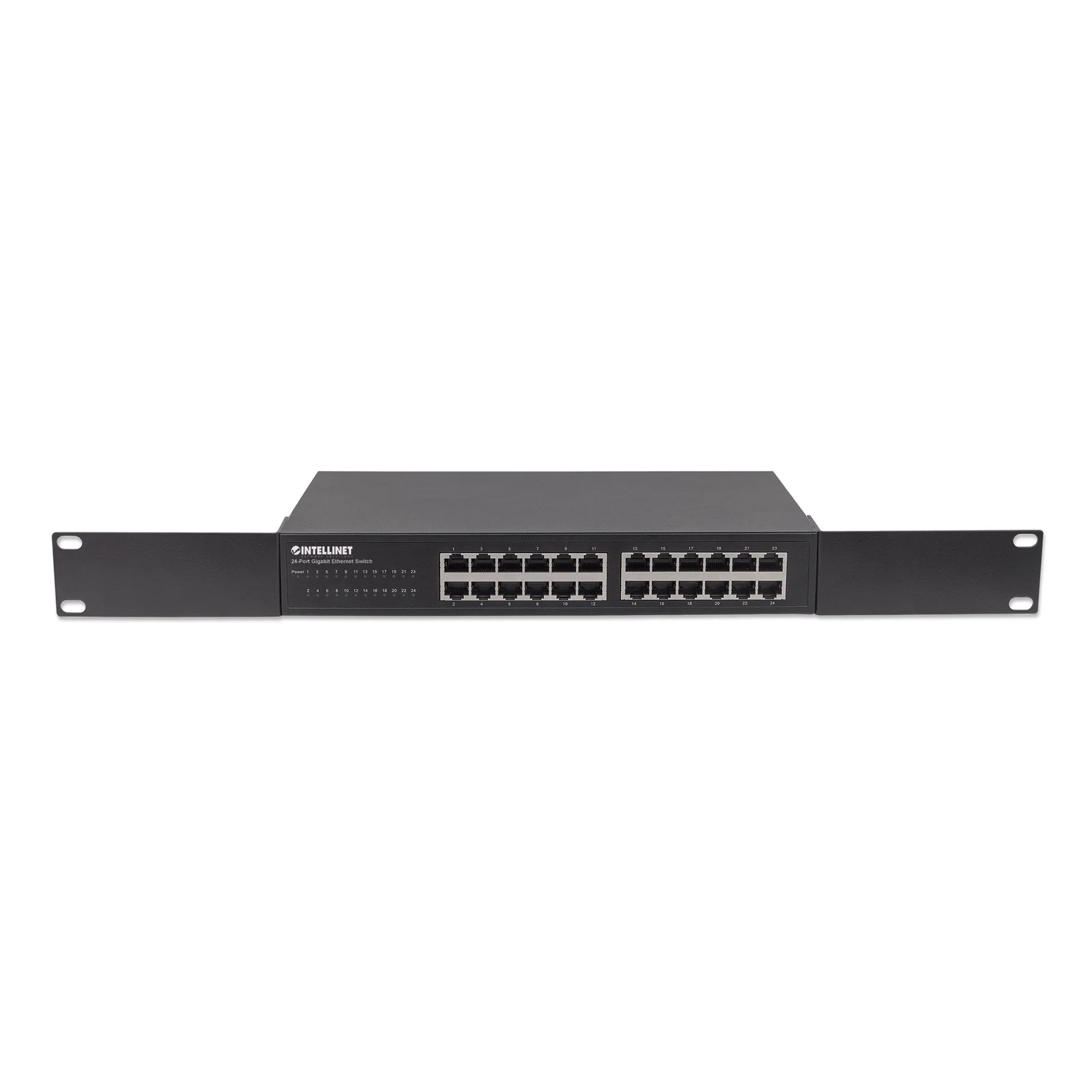 Intellinet Commutateur réseau (switch) Gigabit Ethernet 24 ports, 24 ports RJ45, IEEE 802.3az (Ethernet éco-énergétique), format bureau au rack 19", boîtier métal, garantie de 3 ans