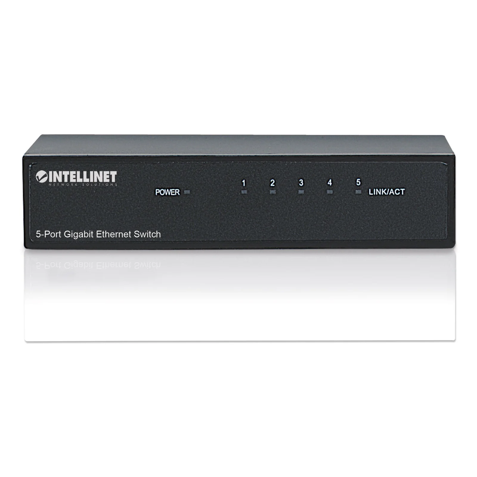 Intellinet Commutateur réseau (switch) Gigabit Ethernet 5 ports, format bureau, boîtier métal, IEEE 802.3az (Ethernet éco-énergétique), garantie de 3 ans