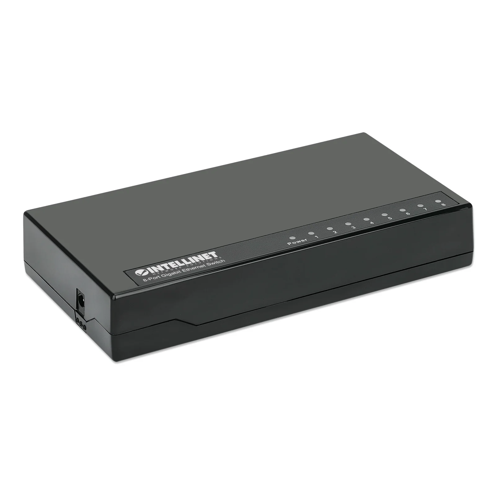 Intellinet Commutateur réseau (switch) Gigabit Ethernet 8 ports, format bureau, boîtier plastique, IEEE 802.3az (Ethernet éco-énergétique), noir, garantie de 3 ans