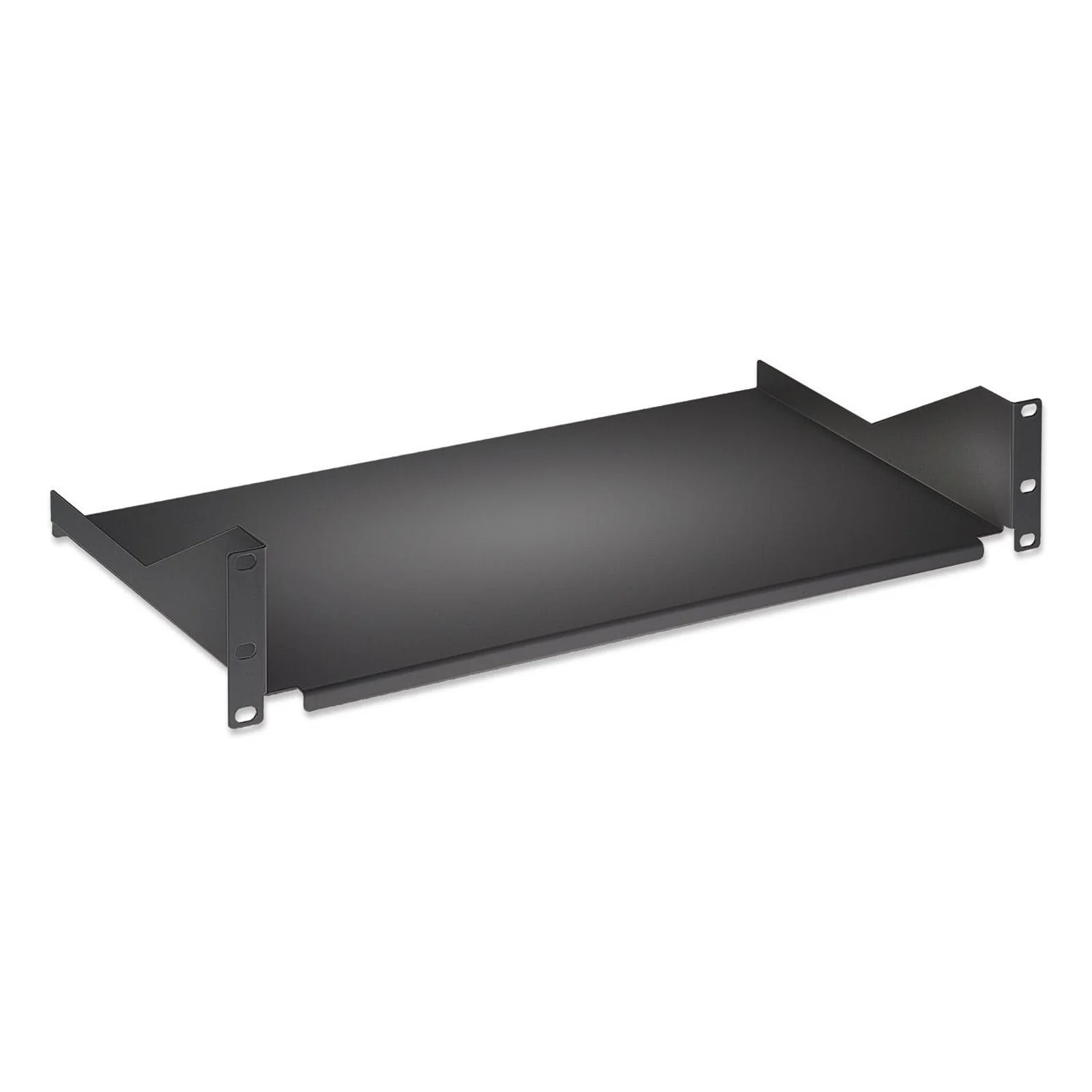 Étagère cantilever 19", 2U, profondeur 400 mm, fixe, charge max. 25 kg, noire, garantie trois ans