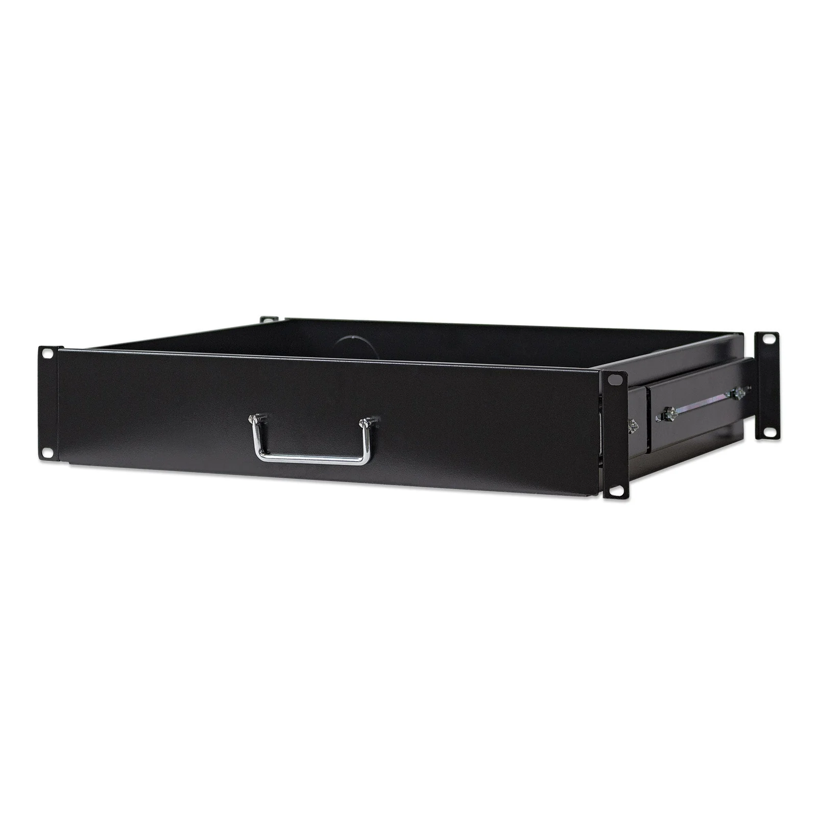 Étagère tiroir 19", 2U, profondeur 350 mm, charge max. 30 kg, noire, garantie trois ans