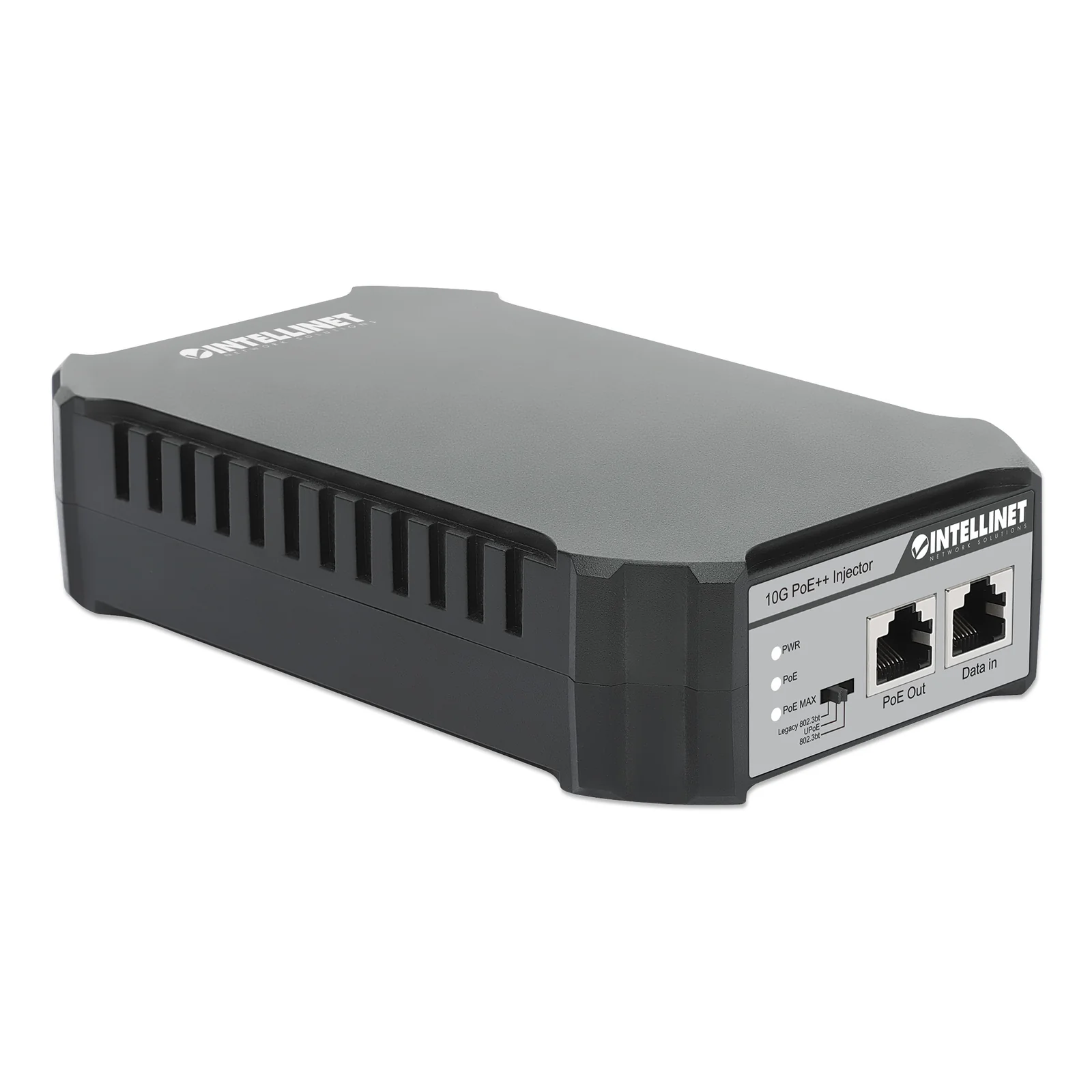 Intellinet Injecteur PoE++ 10G à 1 port 95 W, conforme IEEE 802.3bt (4PPoE), boîtier métallique, option de montage mural, Alimentation par Ethernet, Power Over Ethernet, garantie de 3 ans