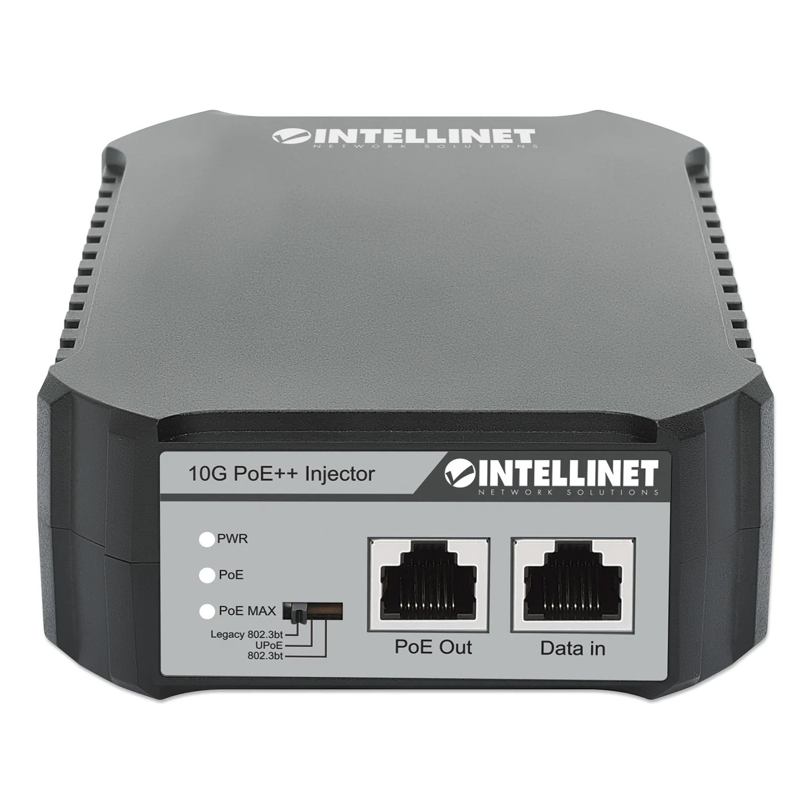 Intellinet Injecteur PoE++ 10G à 1 port 95 W, conforme IEEE 802.3bt (4PPoE), boîtier métallique, option de montage mural, Alimentation par Ethernet, Power Over Ethernet, garantie de 3 ans
